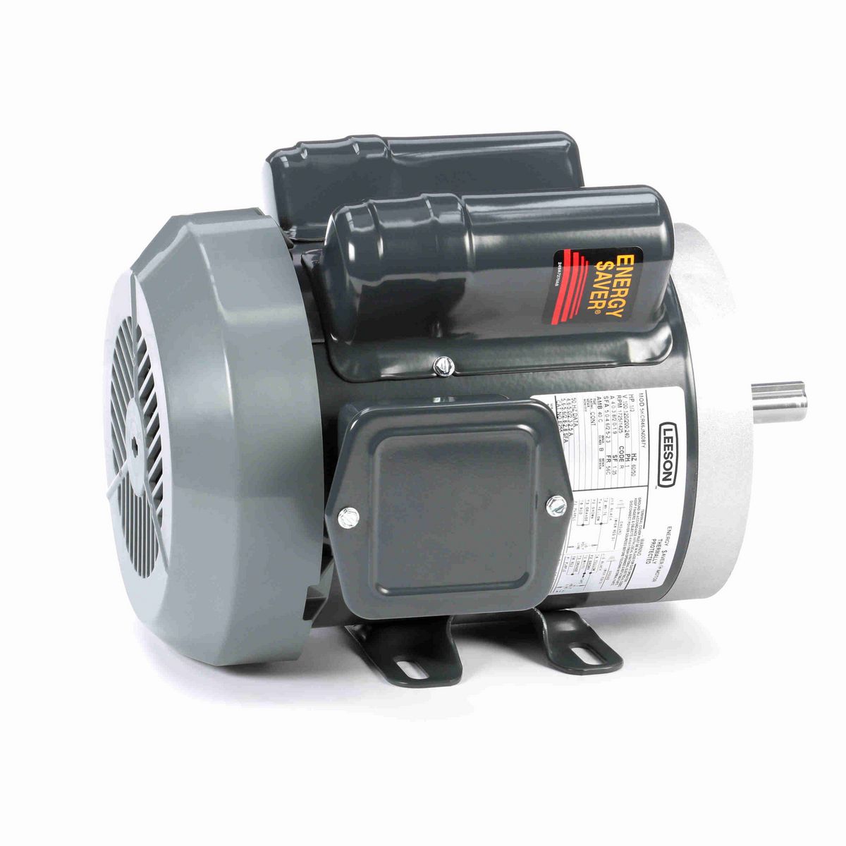 LEESON General Purpose Motor, 0.33 HP, 1 Ph, 60 Hz, 100-120/200-240 V, 1800 RPM, 56C Frame, TEFC - E255
