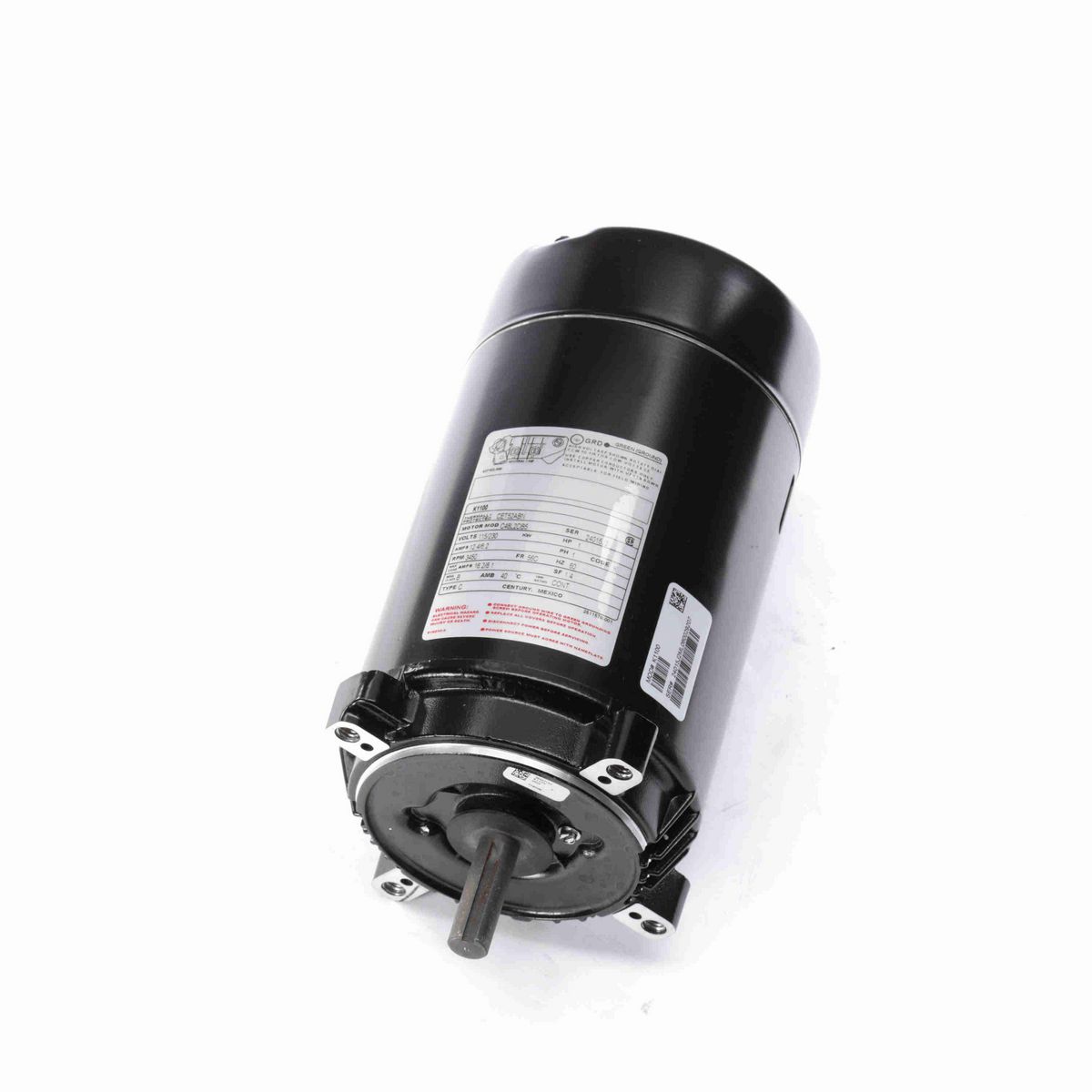 Century Jet Pump Motor, 1 HP, 1 Ph, 60 Hz, 230/115 V, 3600 RPM, 56C Frame, ODP - K1100