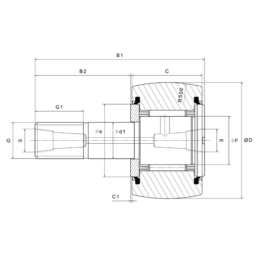 Cam follower with shaft NTN KRT40LL/3AS