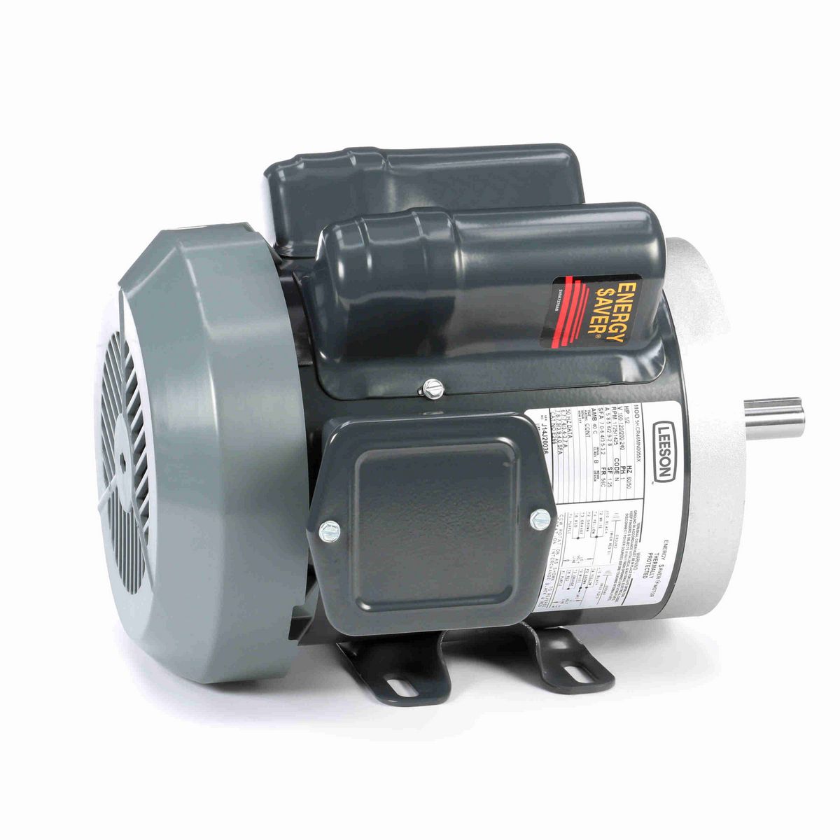 LEESON General Purpose Motor, 0.50 HP, 1 Ph, 60 Hz, 100-120/200-240 V, 1800 RPM, 56C Frame, TEFC - E266