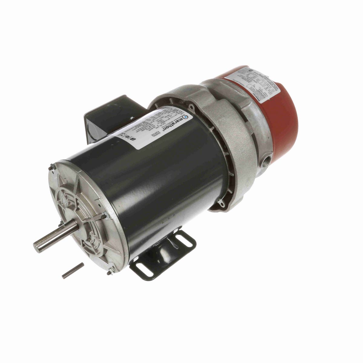 LEESON Brake Motor, 0.75 & 0.50 HP, 3 Ph, 60 & 50 Hz, 208-230/460 & 190/380 V, 1200 & 1000 RPM, 56 Frame, TEFC - K437