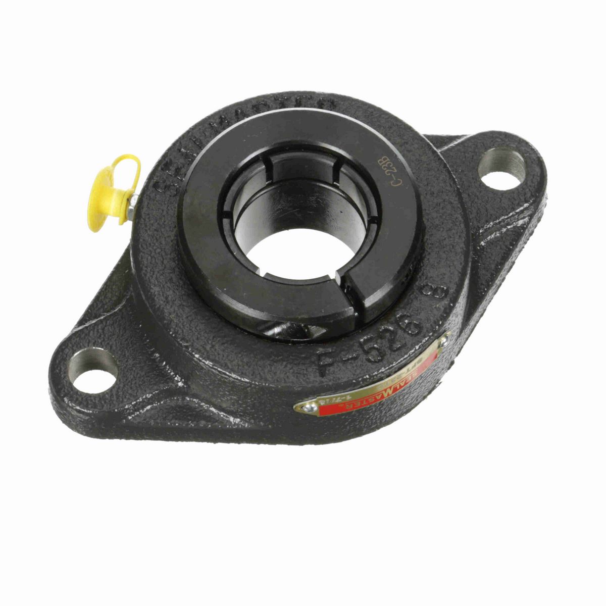 Sealmaster Mounted Cast Iron Two Bolt Flange Ball Bearing - 52100 Bearing Steel, Black Oxided - Concentric Lock - SFT-23TC