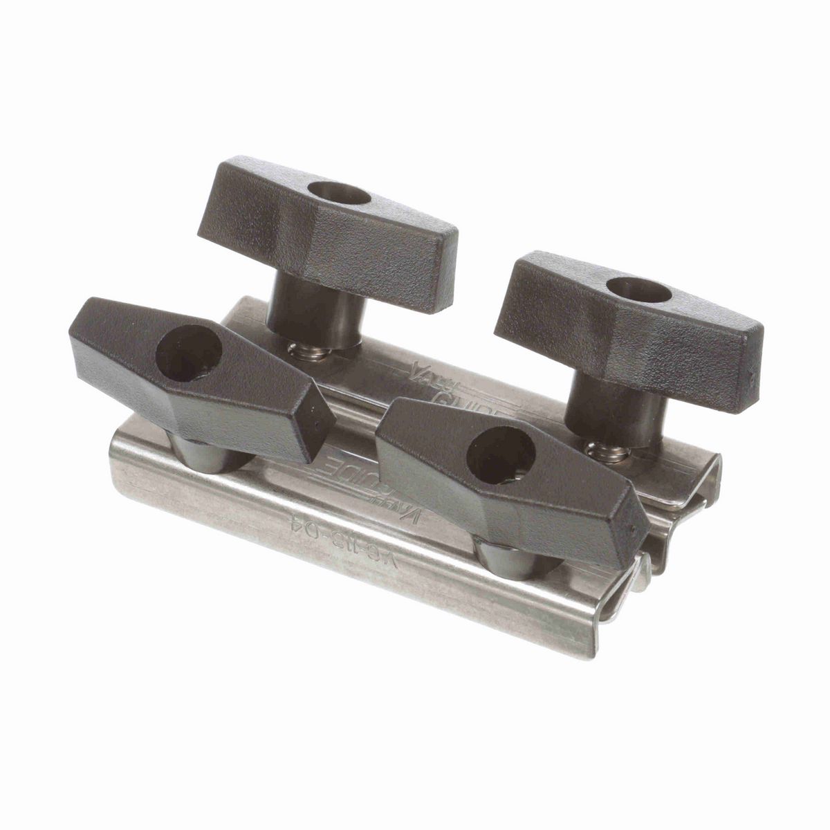 System Plast Rail Splice Clamp w/ 2 Knobs, Stainless Steel, 4" - VG-118-04K