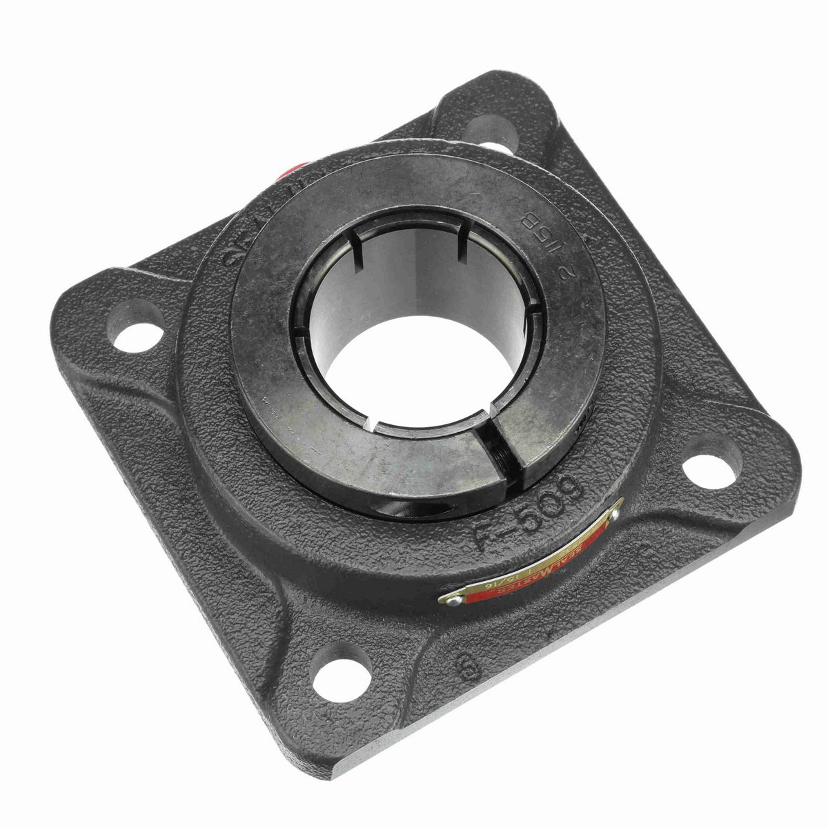 Sealmaster Mounted Cast Iron Four Bolt Flange Ball Bearing - 52100 Bearing Steel, Black Oxided - Concentric Lock - High Temperature - PVR-2535