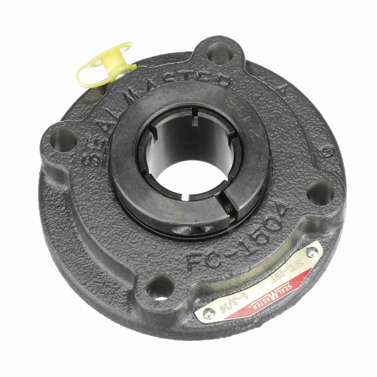 Sealmaster Mounted Cast Iron Flange Cartridge Ball Bearing - 52100 Bearing Steel, Black Oxided - Concentric Lock - SFC-19T