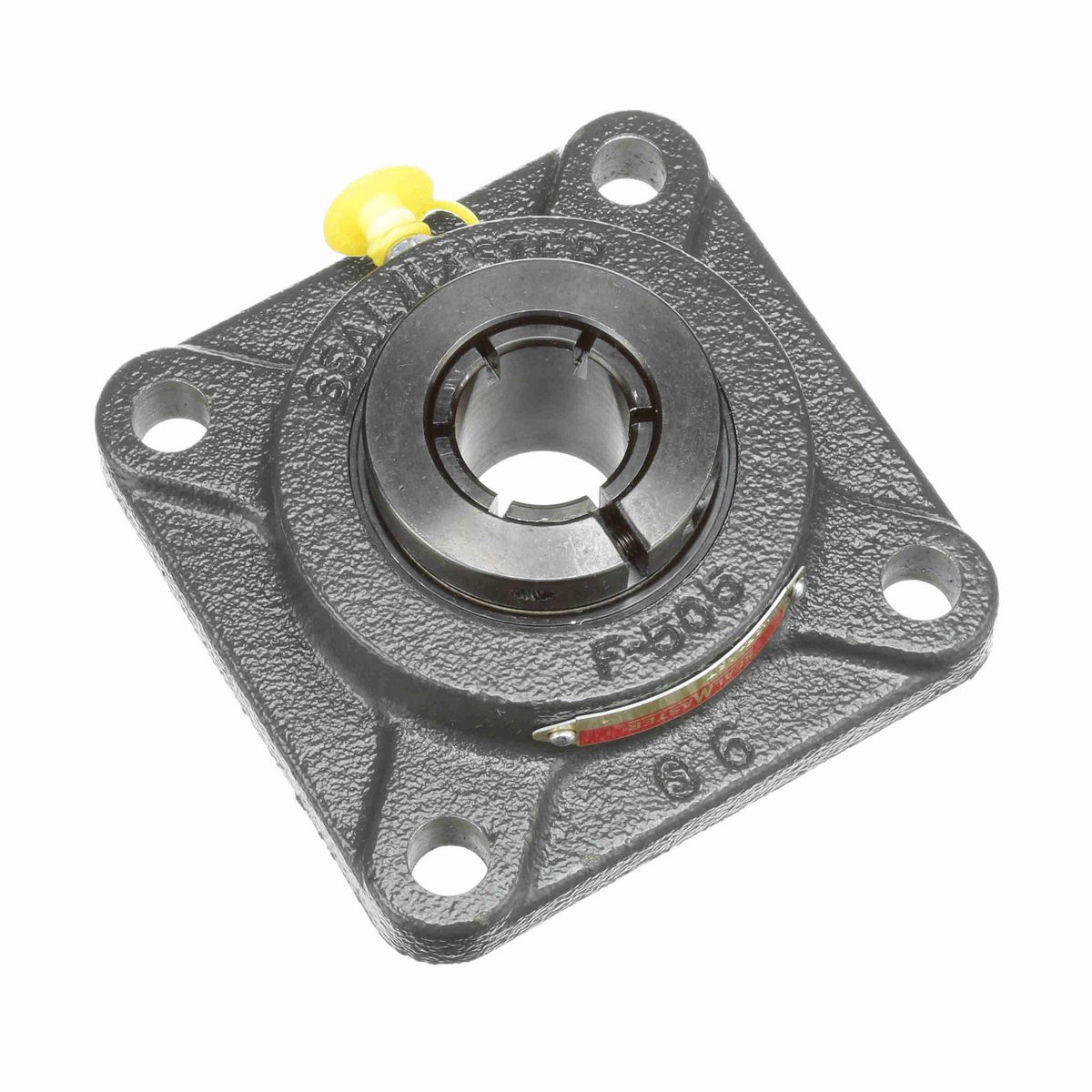 Sealmaster Mounted Cast Iron Four Bolt Flange Ball Bearing - 52100 Bearing Steel, Black Oxided - Concentric Lock - MSF-16T