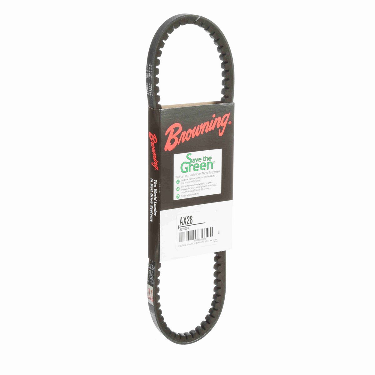 Browning EPDM Notched Belt 98% Efficient - AX28