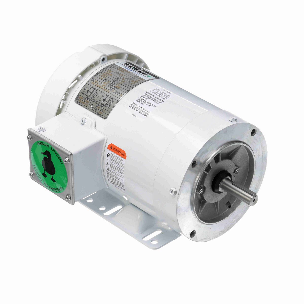 LEESON White Duck™ General Purpose Motor, 1 HP, 3 Ph, 60 Hz, 230/460 V, 1800 RPM, 56HC Frame, TEFC - 119476.00