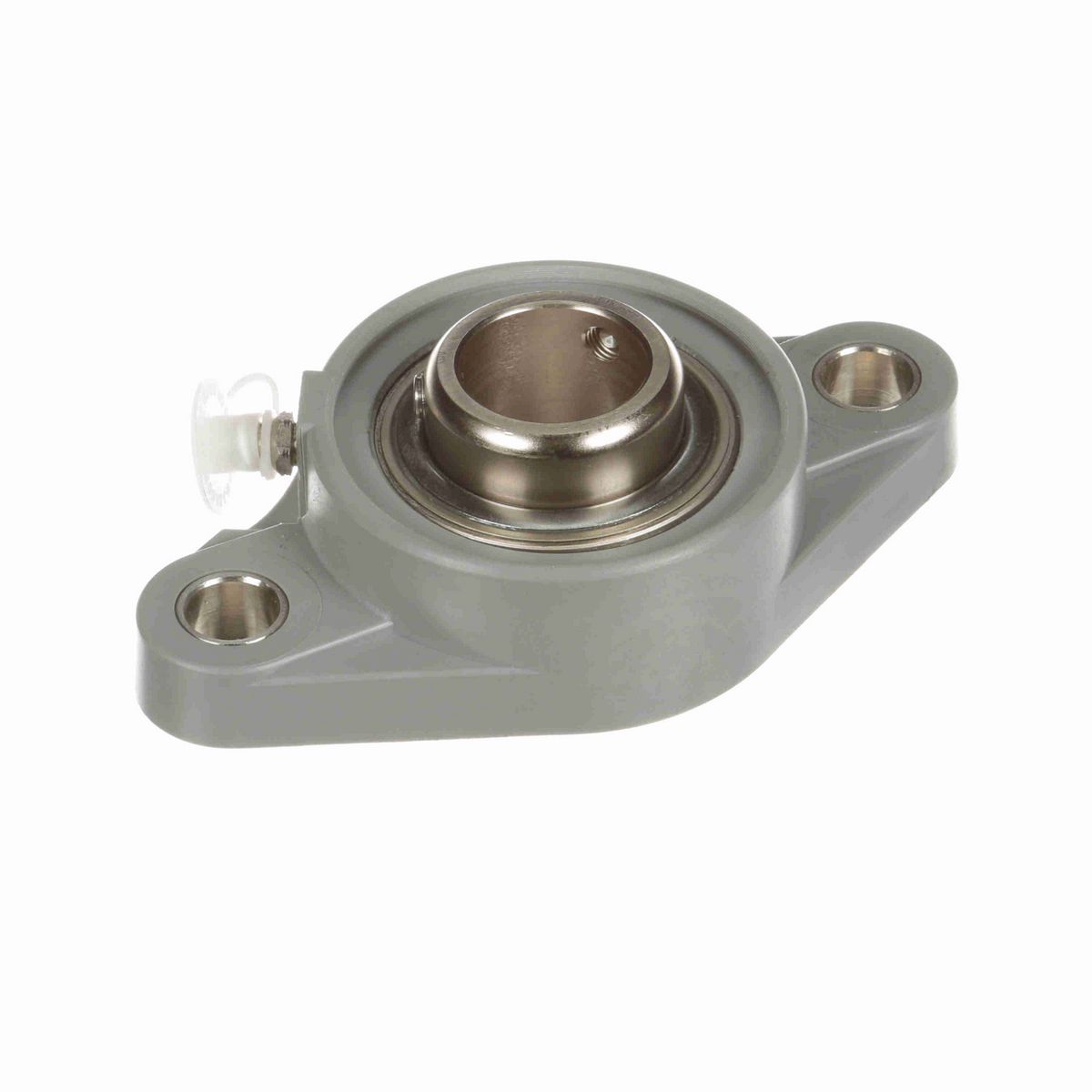 Sealmaster Mounted Composite Two Bolt Flange Ball Bearing - 52100 Bearing Steel, Phosphorus Nickel Coated - Setscrew Lock - Corrosion Resistant - CRFTC-PN205