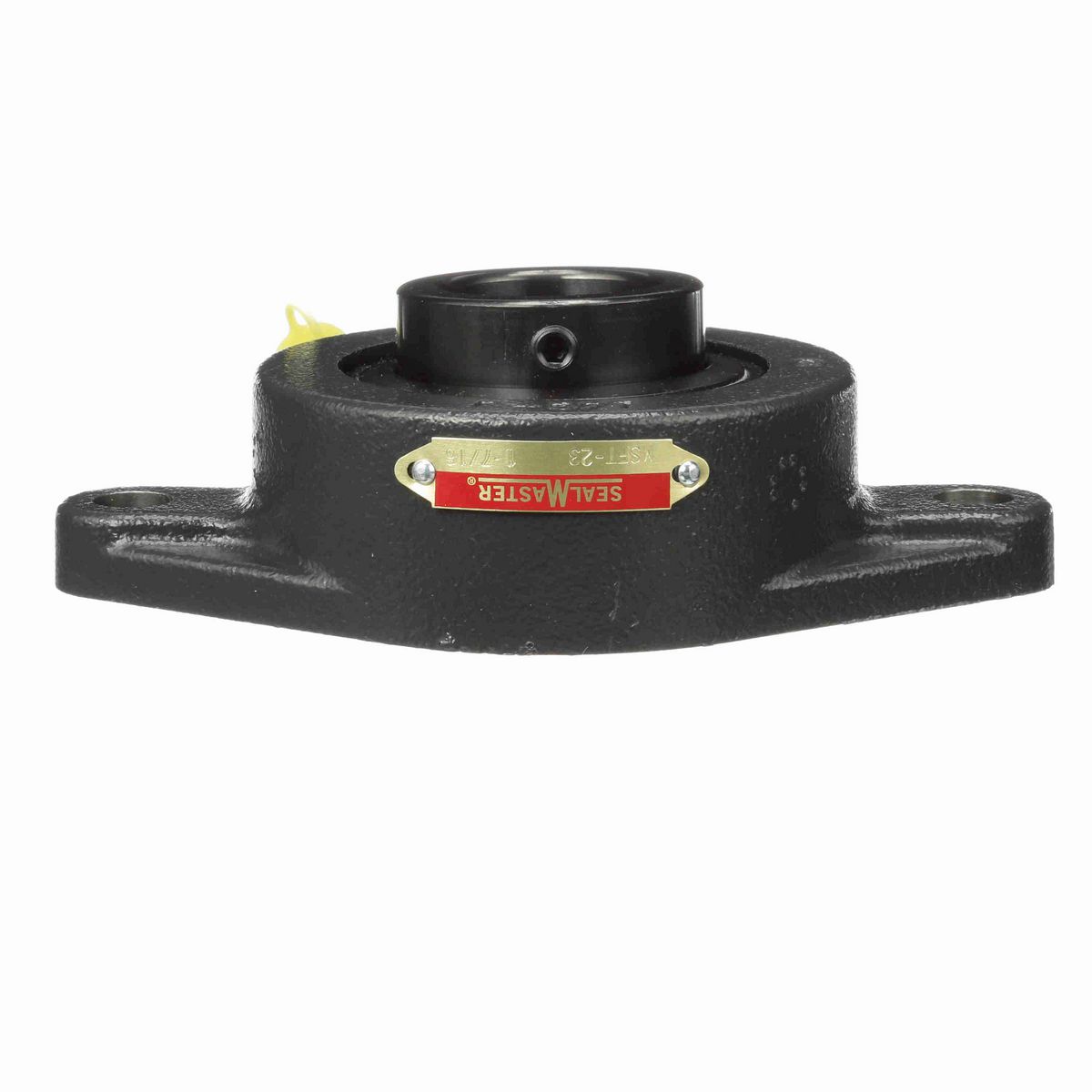 Sealmaster Mounted Cast Iron Two Bolt Flange Ball Bearing - 52100 Bearing Steel, Black Oxided - Setscrew Lock - MSFT-23