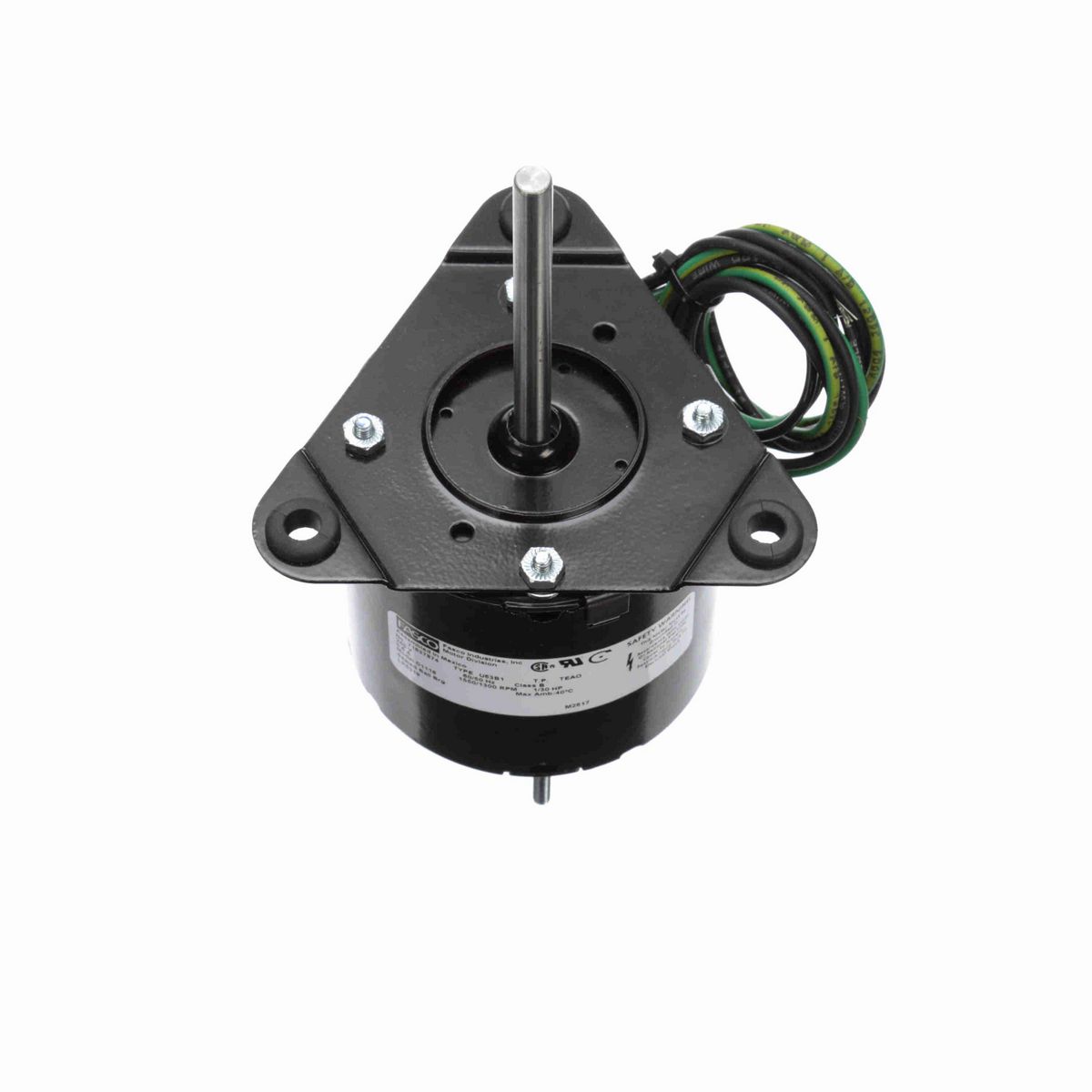 FASCO OEM Replacement Motor, 1/30 HP, 1 Ph, 60 Hz, 240 V, 1550/1300 RPM, 1 Speed, 3.3" Diameter, TEAO - D1118