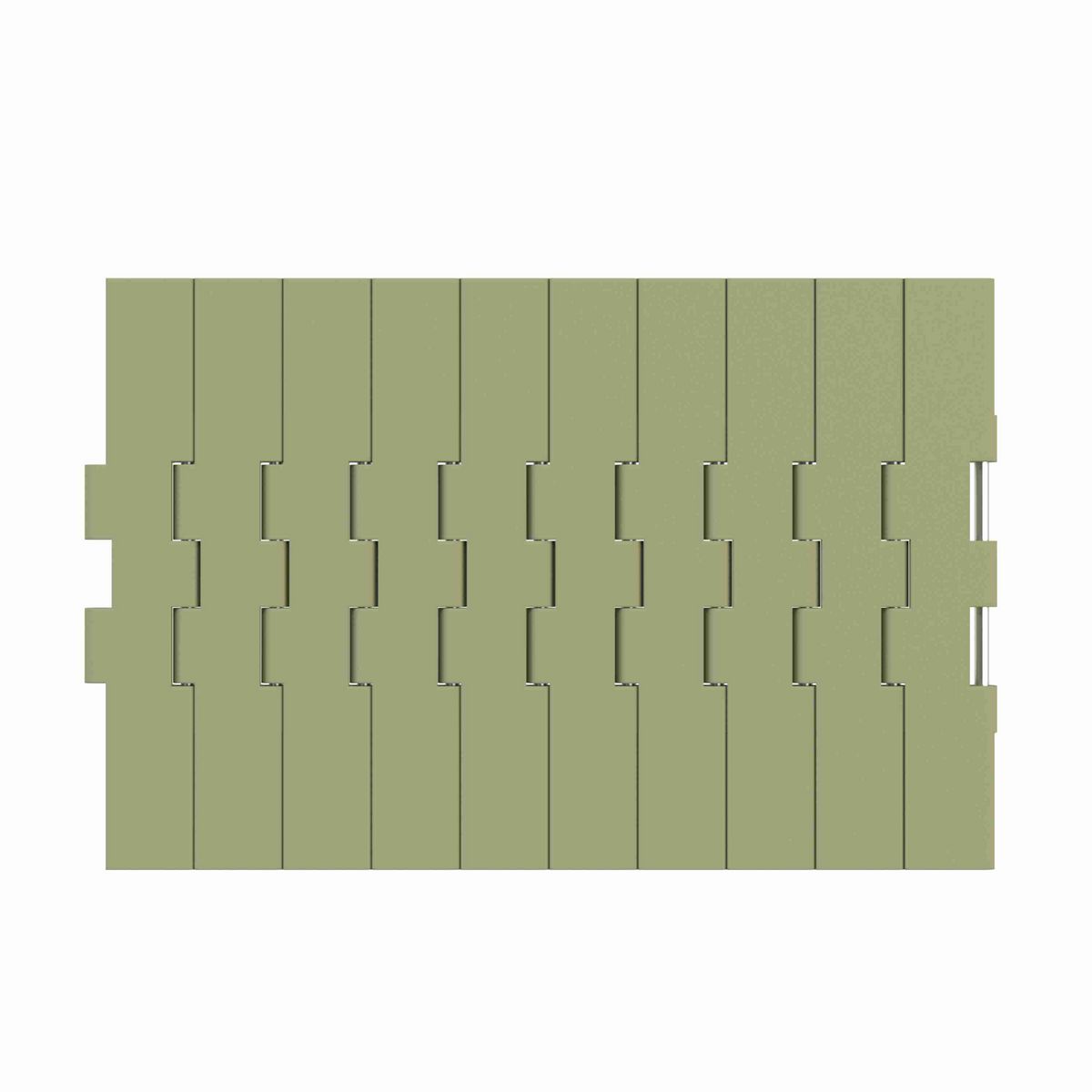 Rexnord 821 Straight Running Solid Top, Material: Green Abrasion Resistant Polyamide, Width: 7.5in, Pitch: 1.5in - 81431771