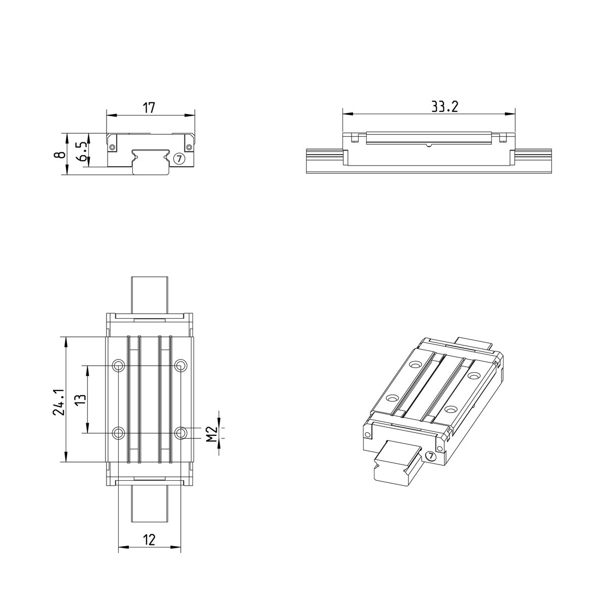 Миниатюрная шариковая каретка из нержавеющей стали Resist NRII Bosch Rexroth MWA-007-SLS-C0-N-3 [R044479401]