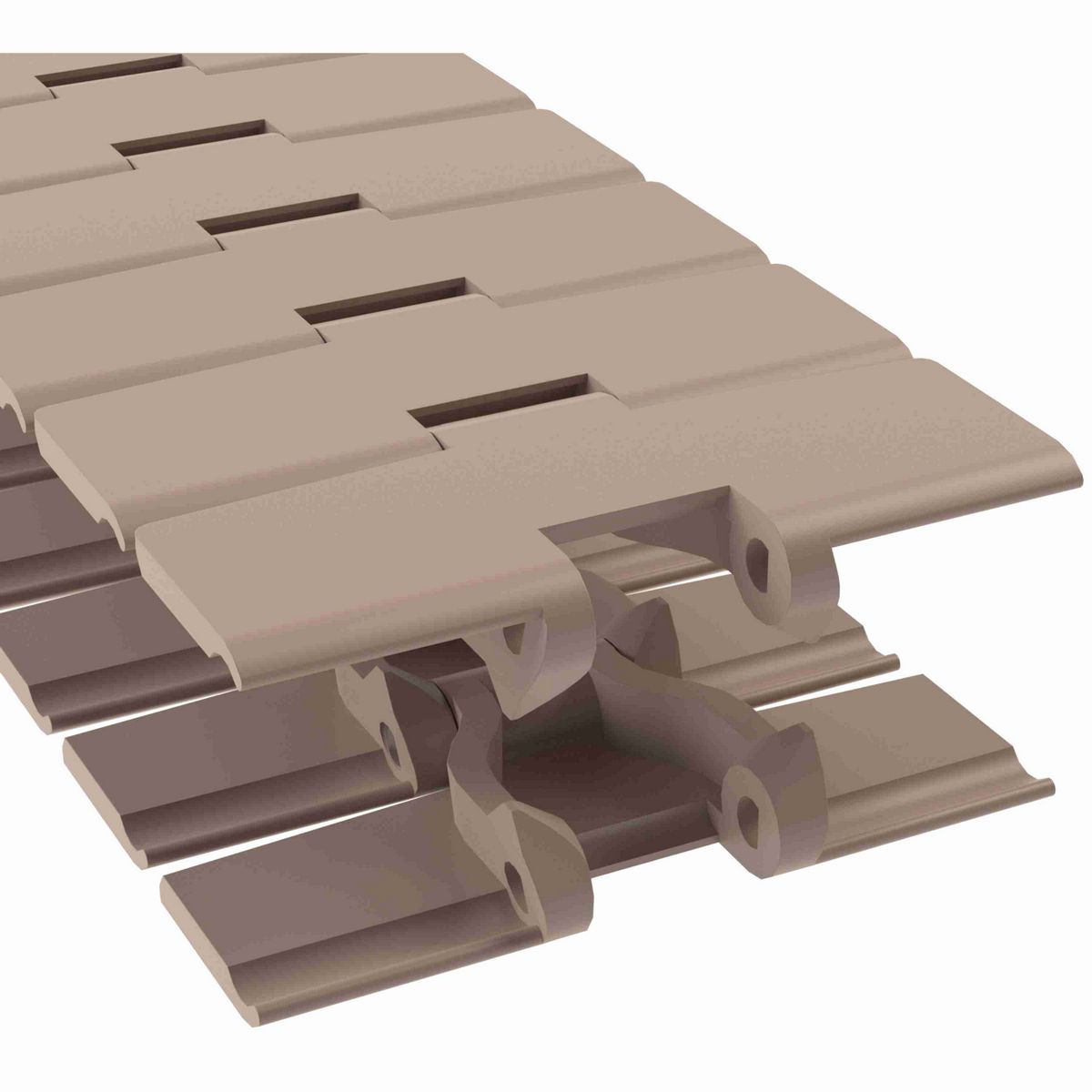 Rexnord 879B Side-flexing Solid Top, Material: Tan Low Friction, Width: 4.5in, Pitch: 1.5in - LF879K4-1/2