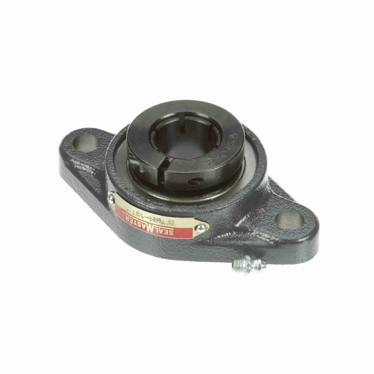 Sealmaster Mounted Cast Iron Two Bolt Flange Ball Bearing - 52100 Bearing Steel, Black Oxided - Setscrew Lock - SFTMH-16T