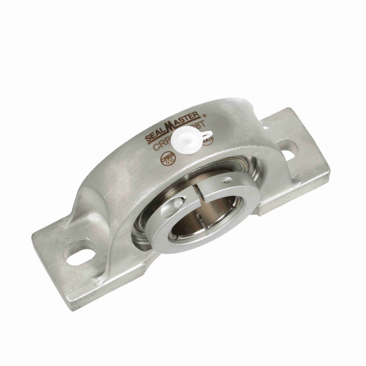 Sealmaster Mounted Stainless Steel Two Bolt Pillow Block Ball Bearing - 52100 Bearing Steel, Phosphorus Nickel Coated - Concentric Lock - Corrosion Resistant - CRPS-PN28T
