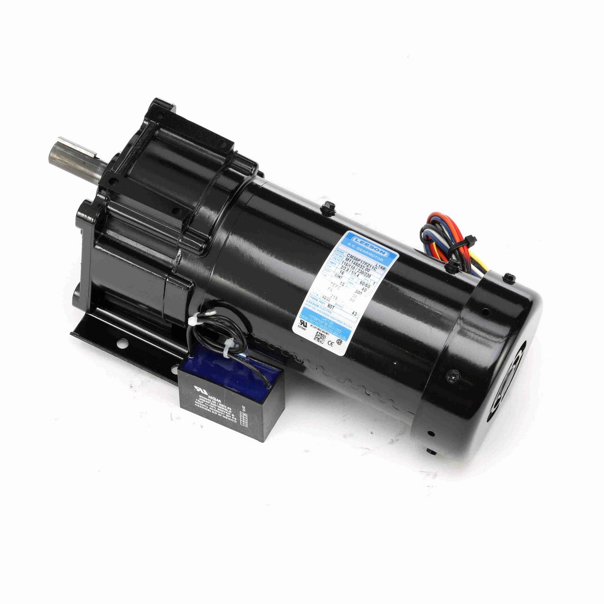 LEESON Parallel Shaft Gearmotor, 0.16 HP, 1 Ph, 60 Hz, 110 V, 40 RPM, 38 Frame, TEFC - M1145032.00