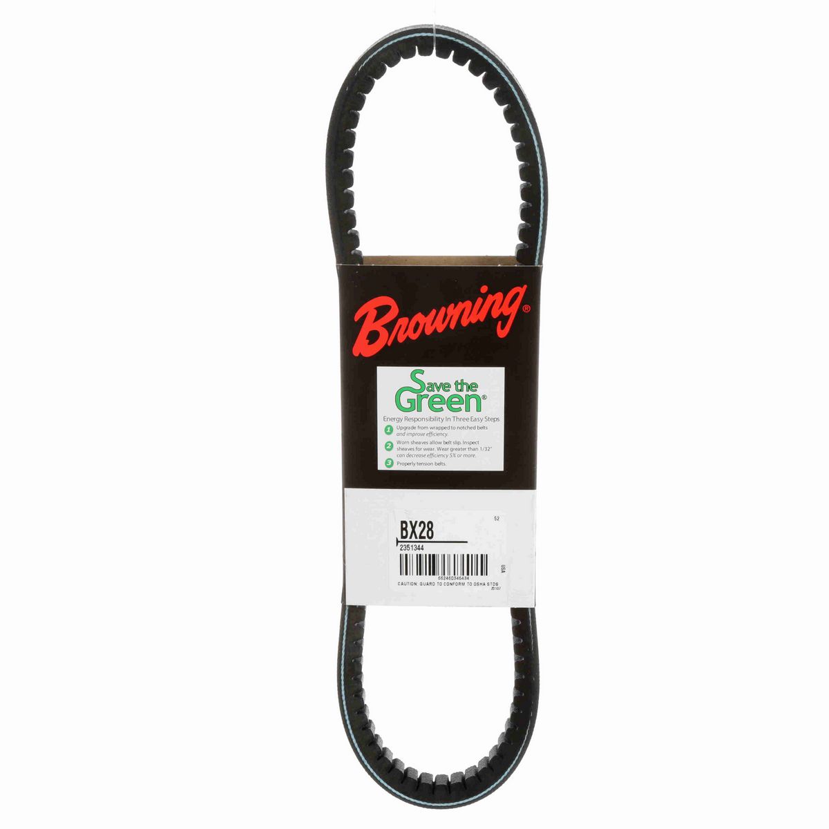 Browning EPDM Notched Belt 98% Efficient - BX28