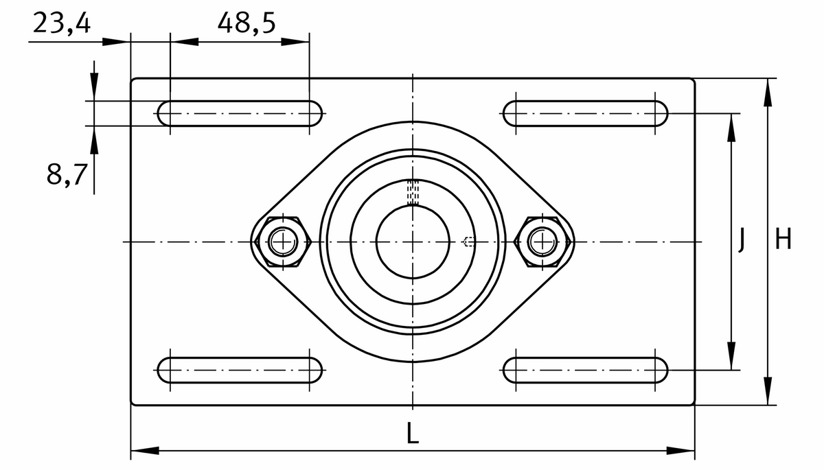 Корпусной узел с закрепляемым подшипником MSTU25-XL (MSTU25)