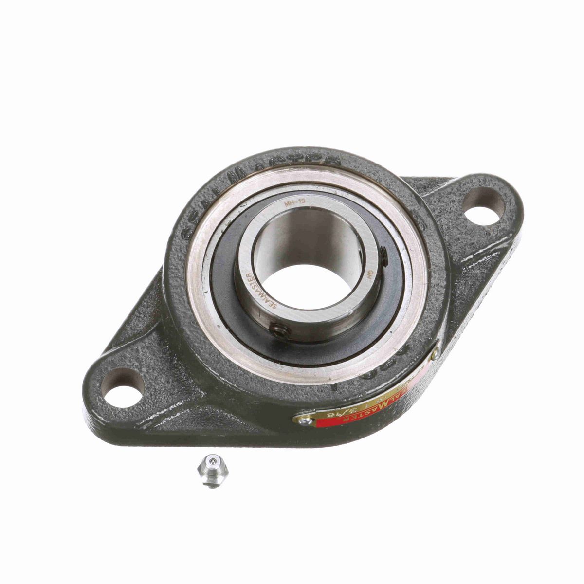 Sealmaster Mounted Cast Iron Two Bolt Flange Ball Bearing - 52100 Bearing Steel, Black Oxided - Setscrew Lock - SFTMH-19