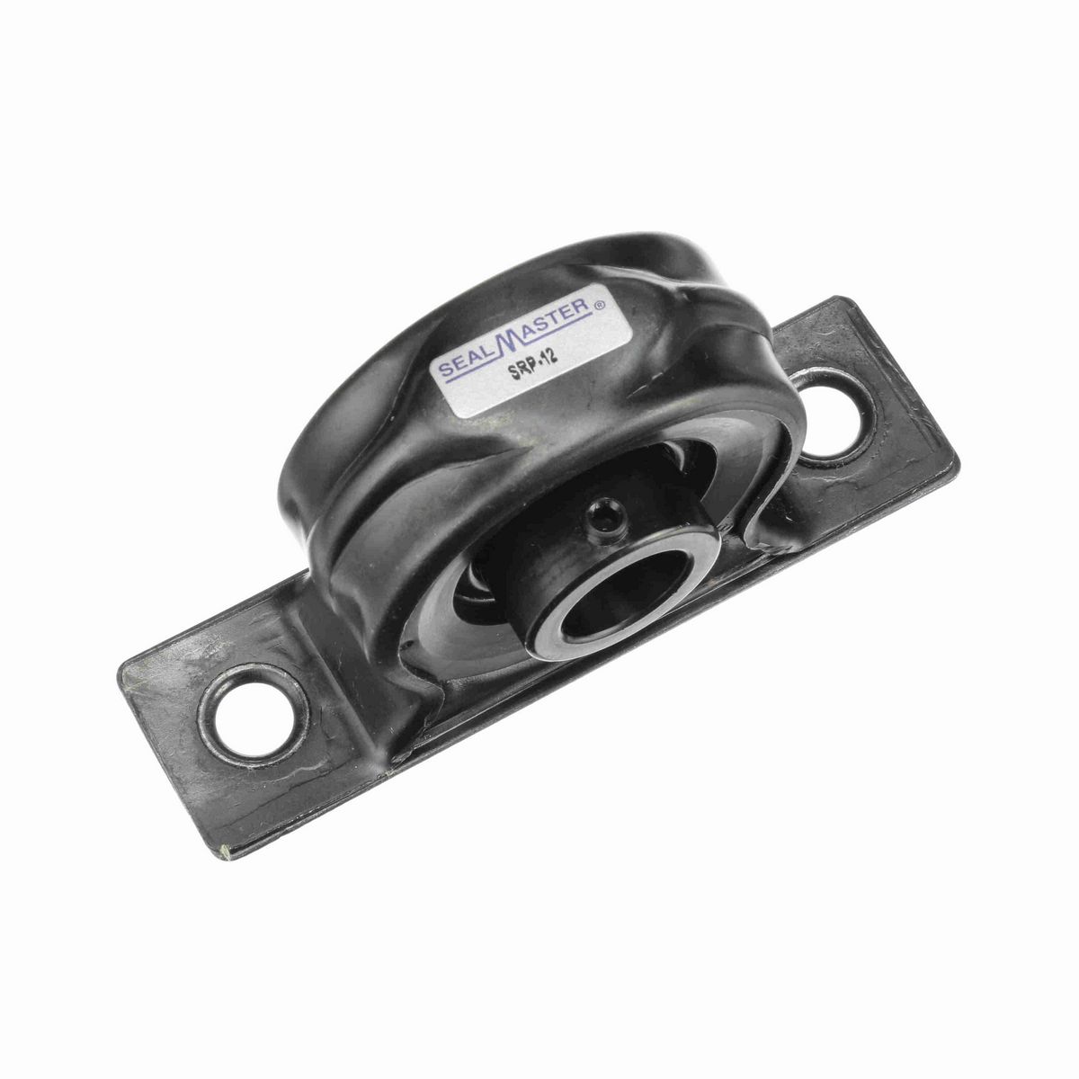 Sealmaster Mounted Stamped Steel Two Bolt Pillow Block Ball Bearing - 52100 Bearing Steel, Black Oxided - Setscrew Lock - SRP-12