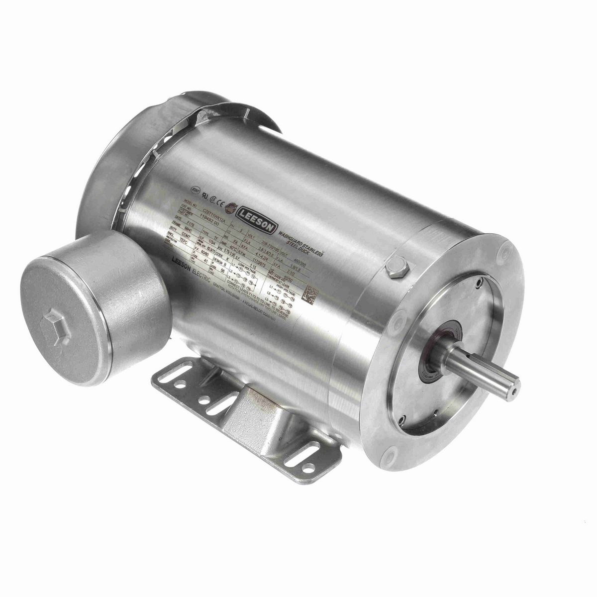 LEESON Premium Duck™ General Purpose Motor, 1 & 0.75 HP, 3 Ph, 60 & 50 Hz, 230/460 & 190/380 V, 1200 & 1000 RPM, 56HC Frame, TEFC - 119492.00