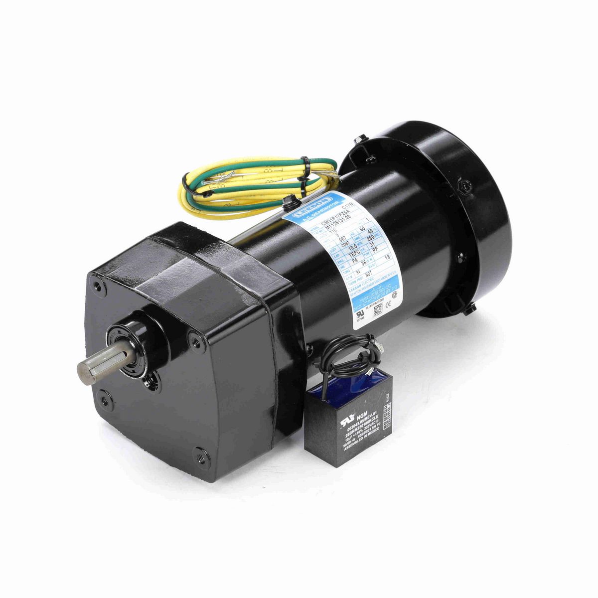 LEESON Parallel Shaft Gearmotor, 0.07 HP, 1 Ph, 60 Hz, 94 RPM, 31 Frame, TEFC - M1125131.00