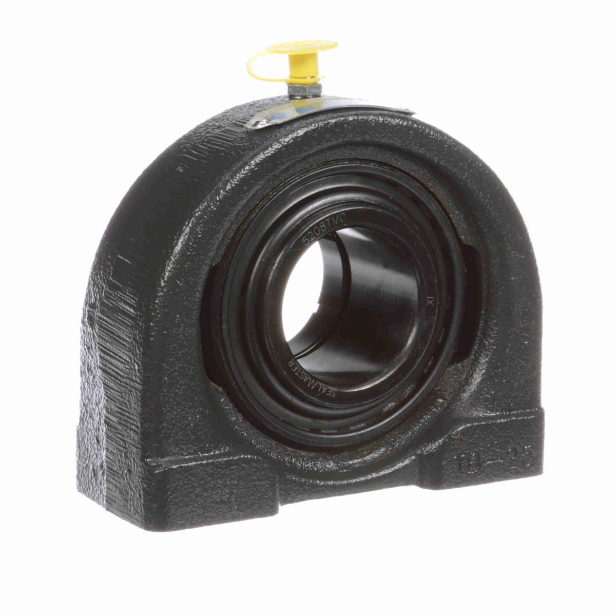 Sealmaster Mounted Cast Iron Tapped Base Pillow Block Ball Bearing - 52100 Bearing Steel, Black Oxided - Concentric Lock - TB-208TMC