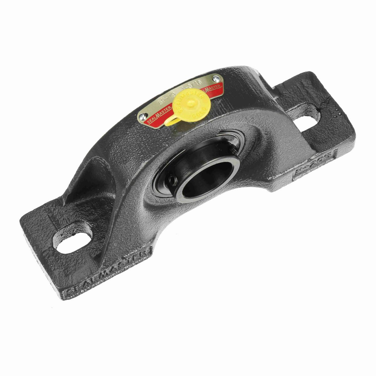 Sealmaster Mounted Cast Iron Two Bolt Pillow Block Ball Bearing - 52100 Bearing Steel, Black Oxided - Setscrew Lock - SP-19