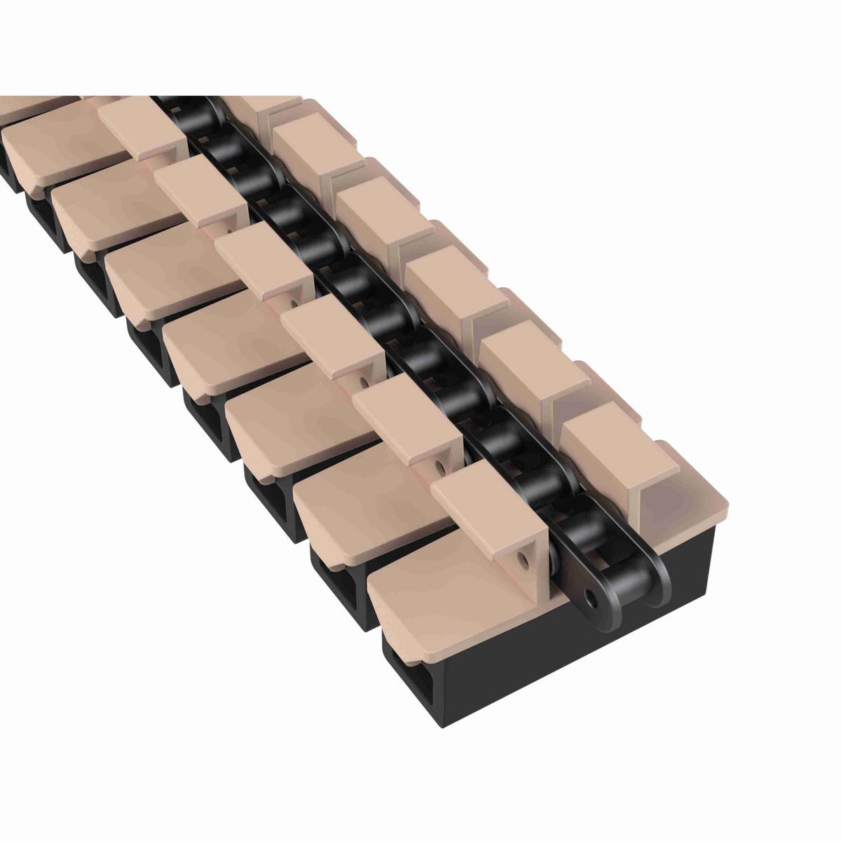 Rexnord 1873TAB SideGrip™ Side-flexing, Material: Tan Low Friction, Width: 3.75in, Pitch: 1.5in - LF1873-GD