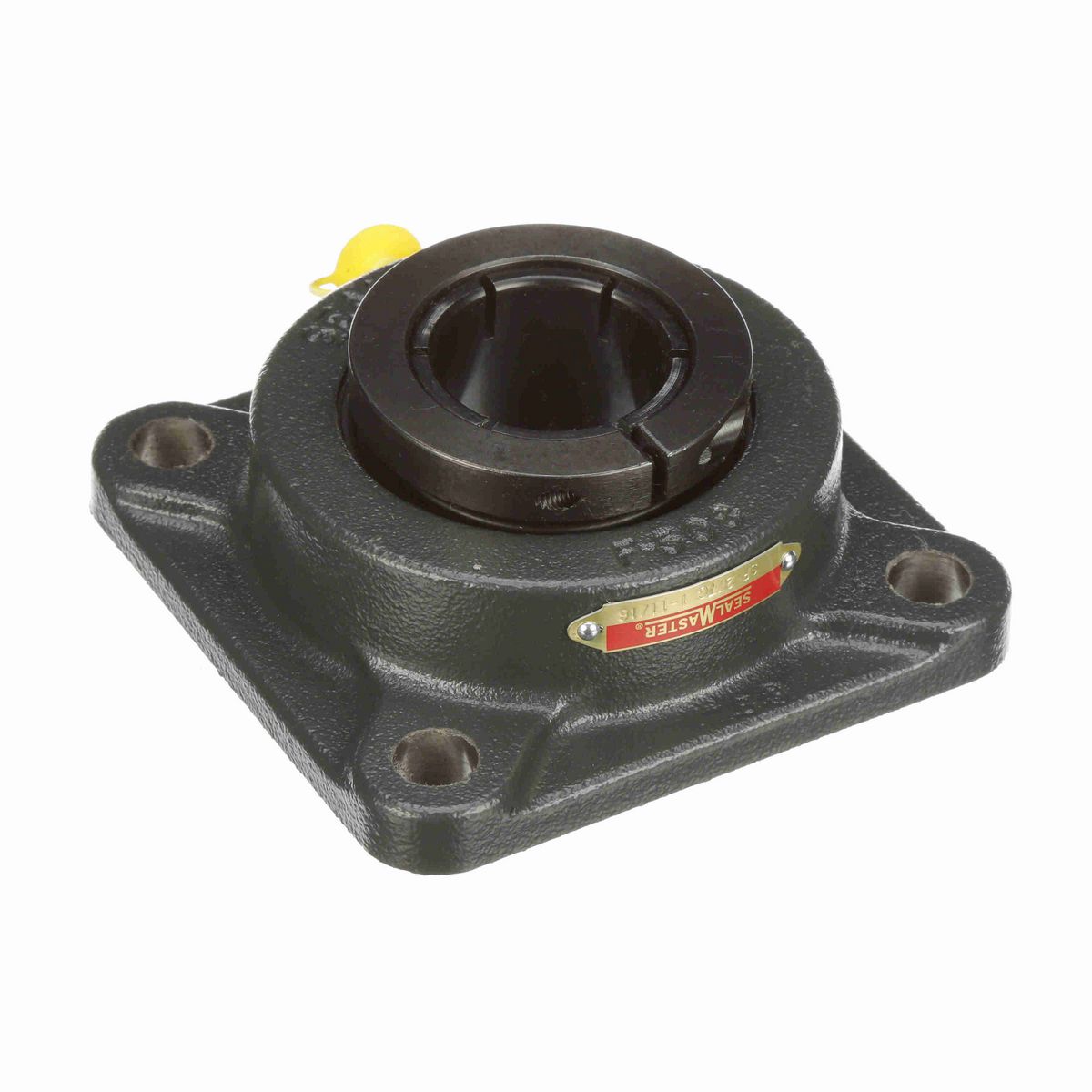 Sealmaster Mounted Cast Iron Four Bolt Flange Ball Bearing - 52100 Bearing Steel, Black Oxided - Concentric Lock - SF-23TC