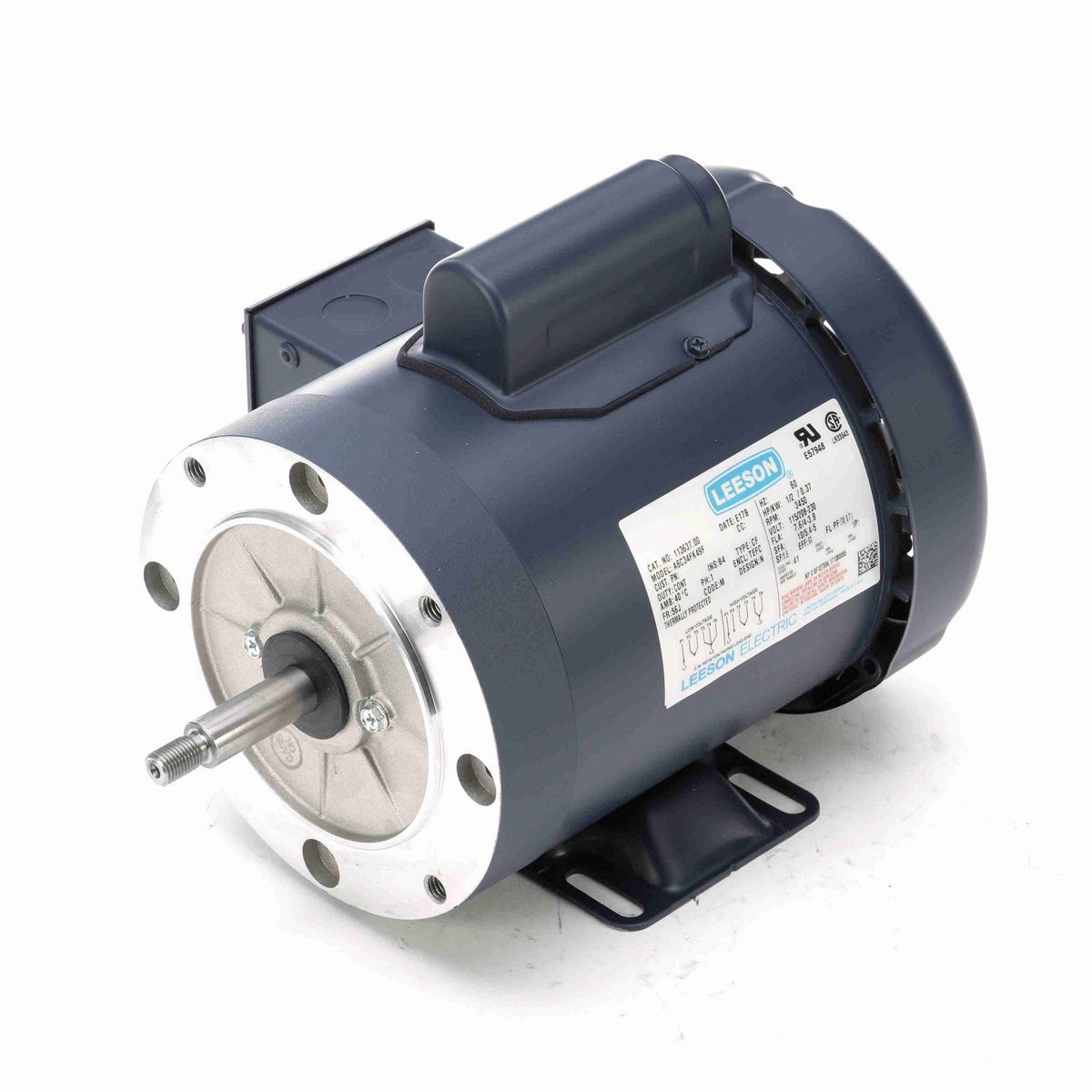 LEESON Jet Pump Motor, 0.50 HP, 1 Ph, 60 Hz, 115/230 V, 3600 RPM, 56J Frame, TEFC - 113637.00
