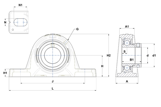 Фланцевый подшипниковый узел SNR ESPLE206-20T04