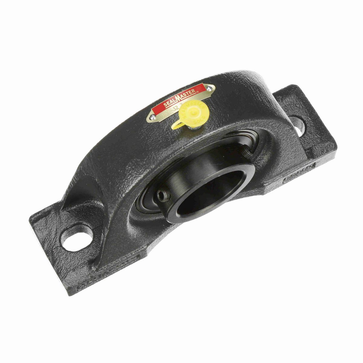 Sealmaster Mounted Cast Iron Two Bolt Low Base Pillow Block Ball Bearing - 52100 Bearing Steel, Black Oxided - Setscrew Lock - NPL-32