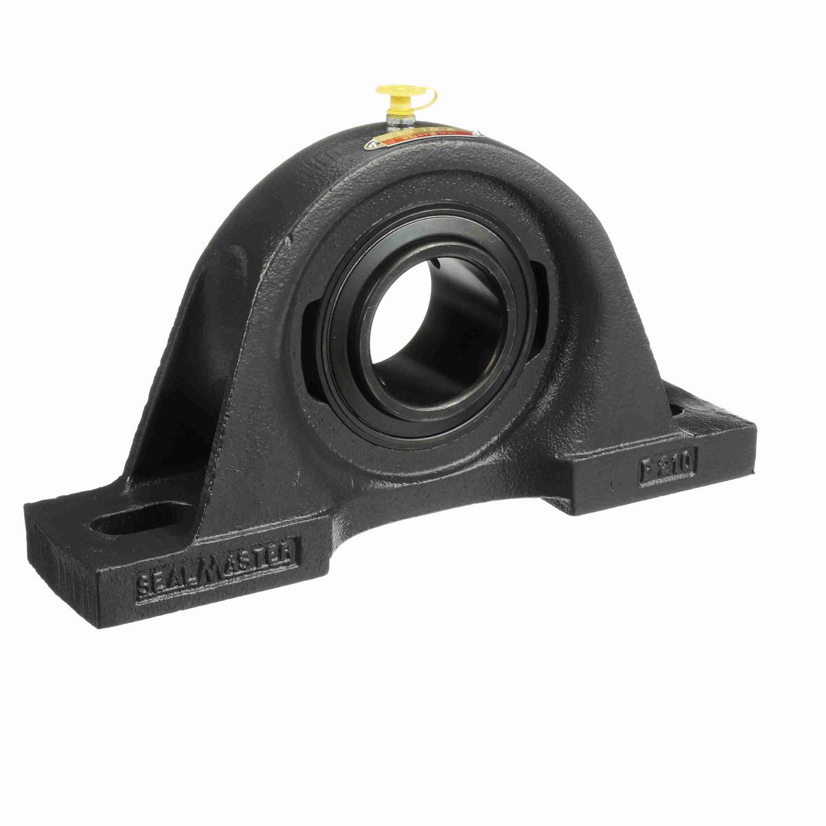 Sealmaster Mounted Cast Iron Two Bolt Pillow Block Ball Bearing - 52100 Bearing Steel, Black Oxided - Setscrew Lock - SP-35