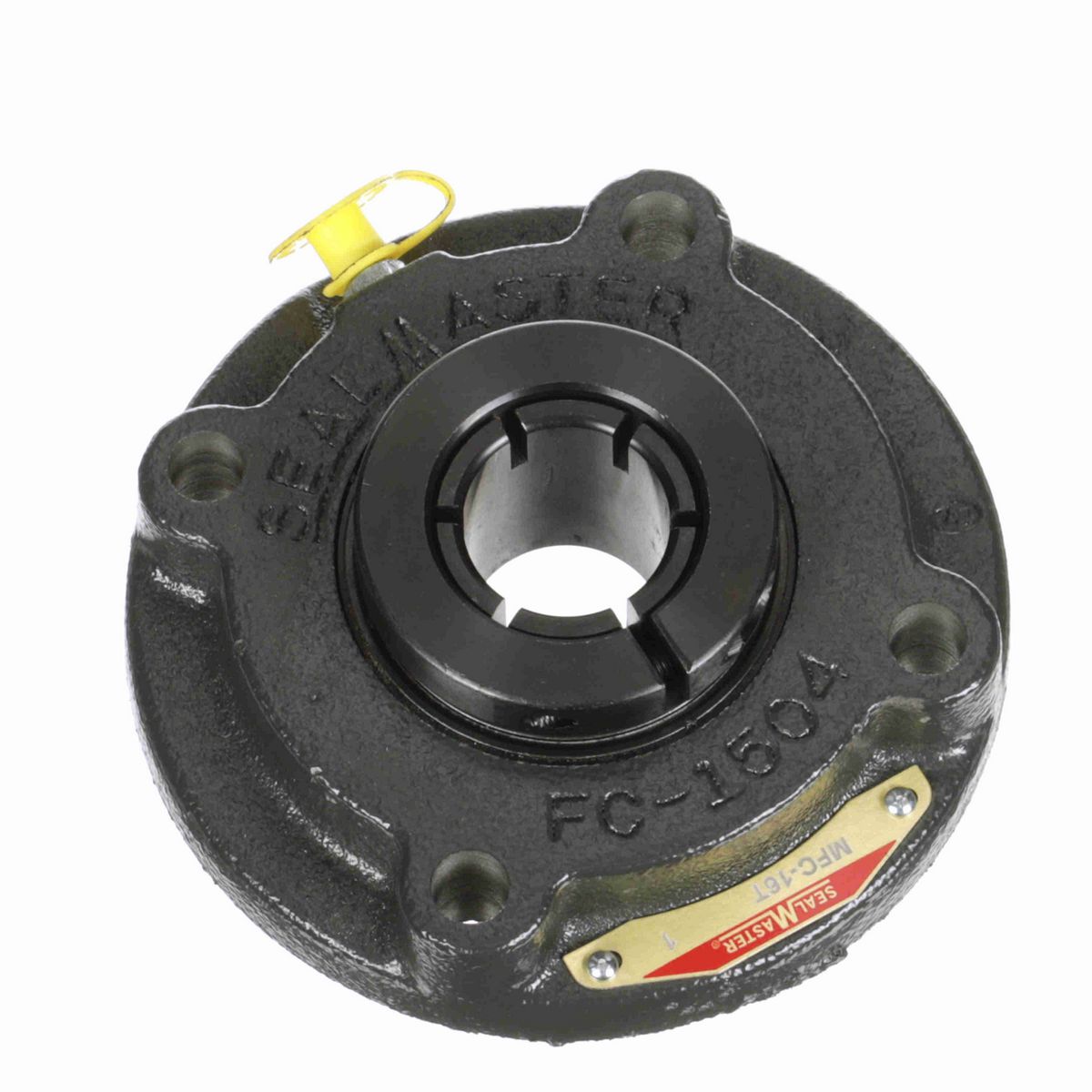 Sealmaster Mounted Cast Iron Flange Cartridge Ball Bearing - 52100 Bearing Steel, Black Oxided - Concentric Lock - MFC-16T