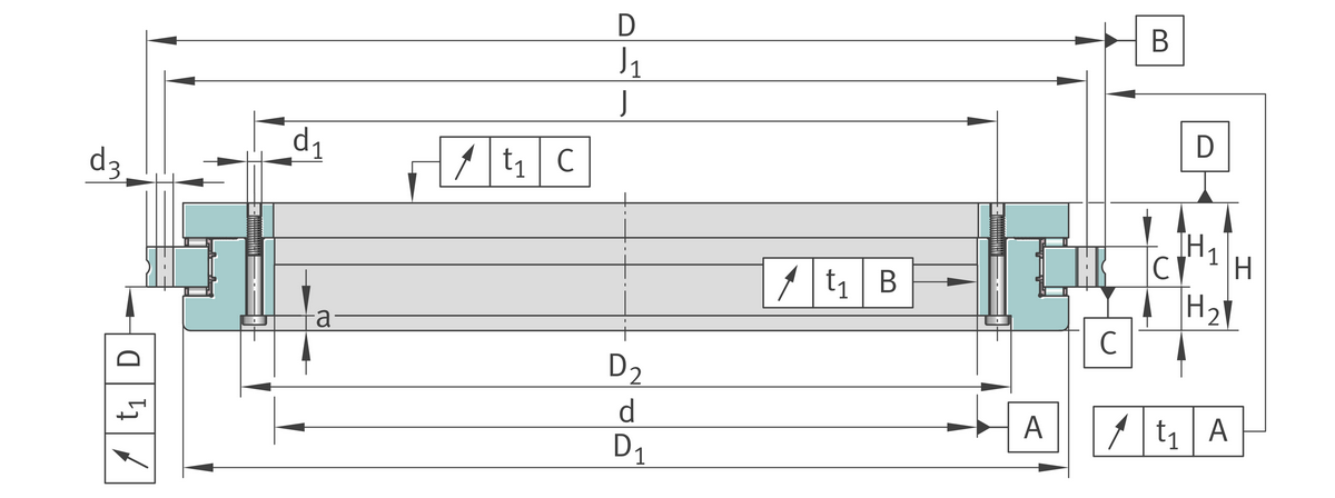 Упорно-радиальный роликоподшипник INA YRTA180