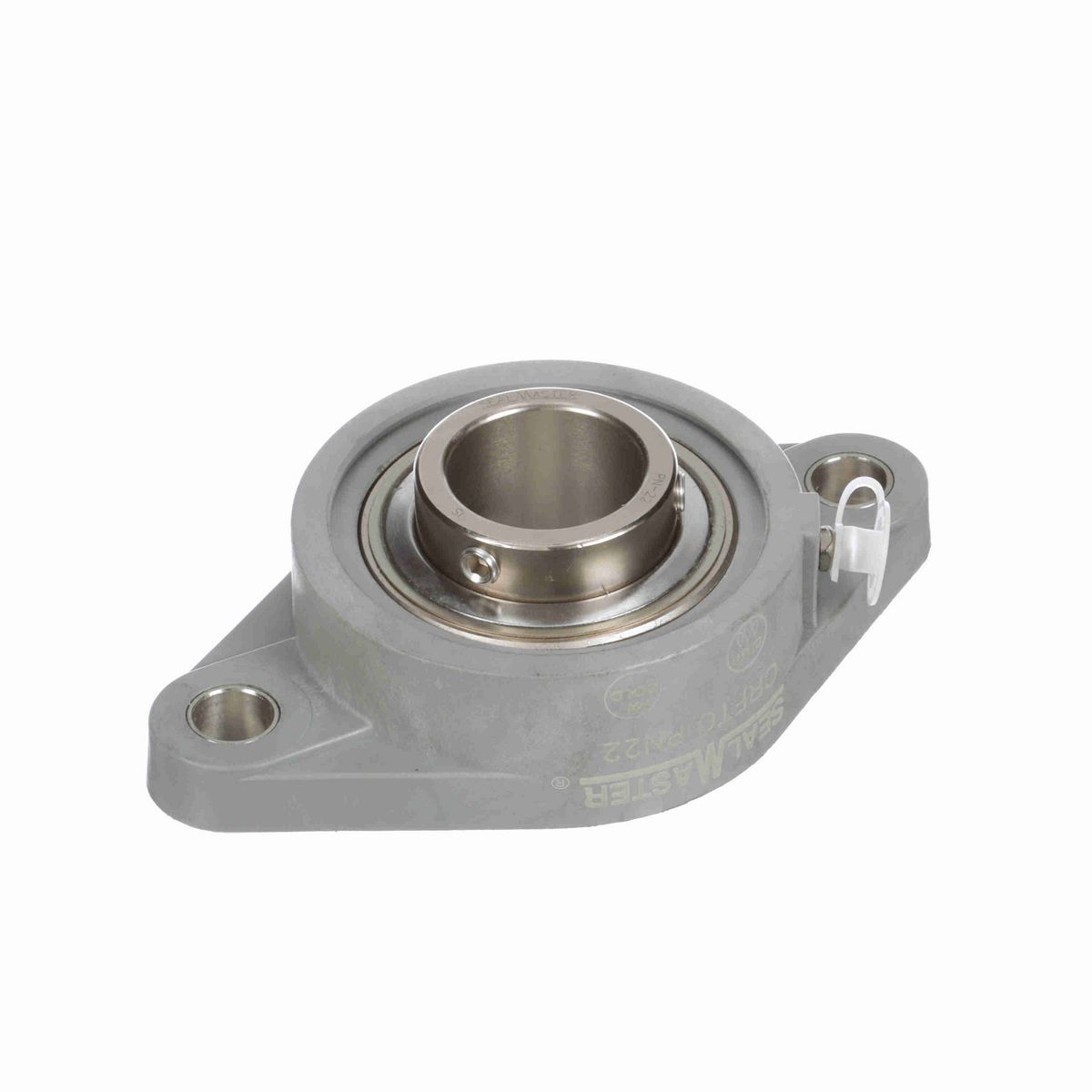 Sealmaster Mounted Composite Two Bolt Flange Ball Bearing - 52100 Bearing Steel, Phosphorus Nickel Coated - Setscrew Lock - Corrosion Resistant - CRFTC-PN22