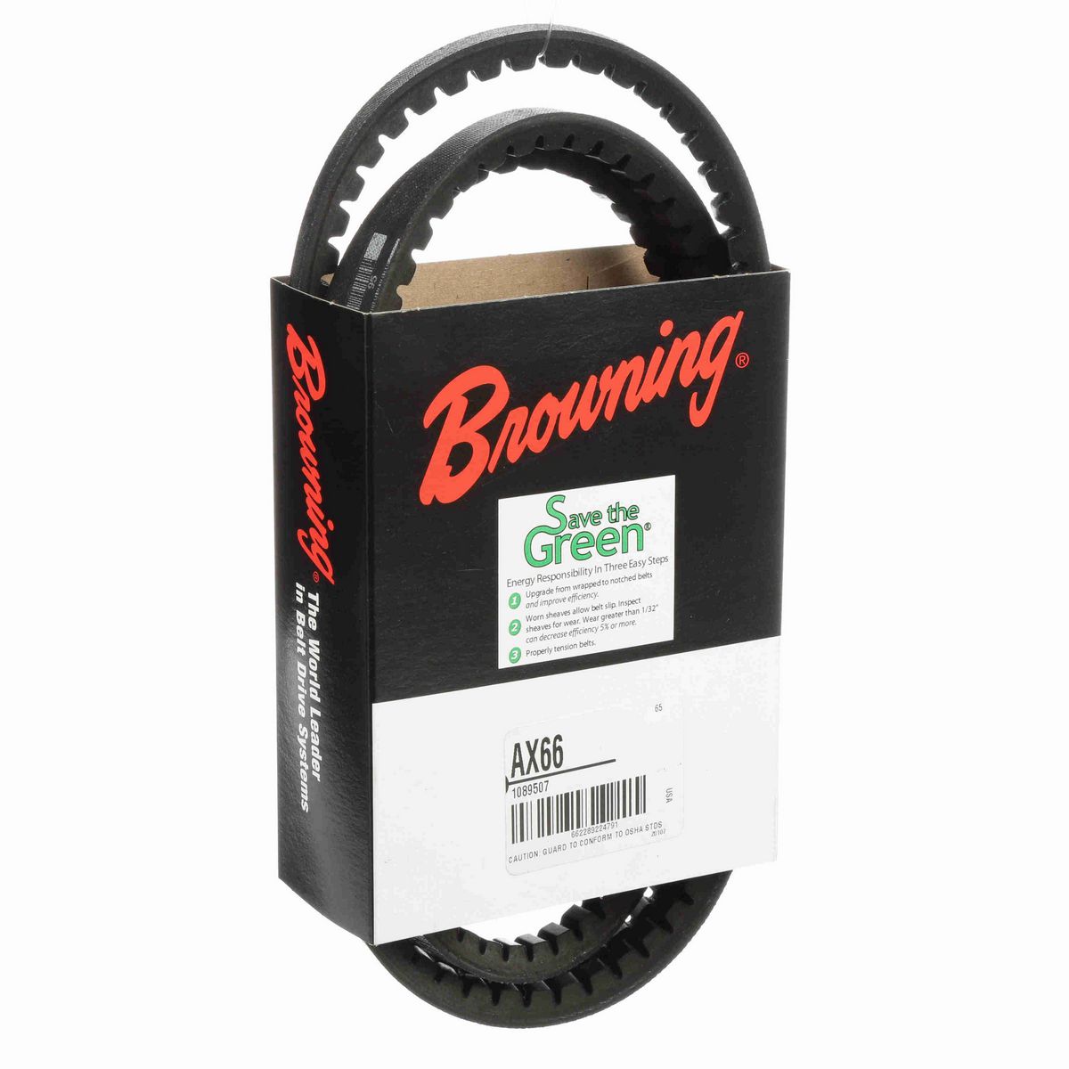 Browning EPDM Notched Belt 98% Efficient - AX66