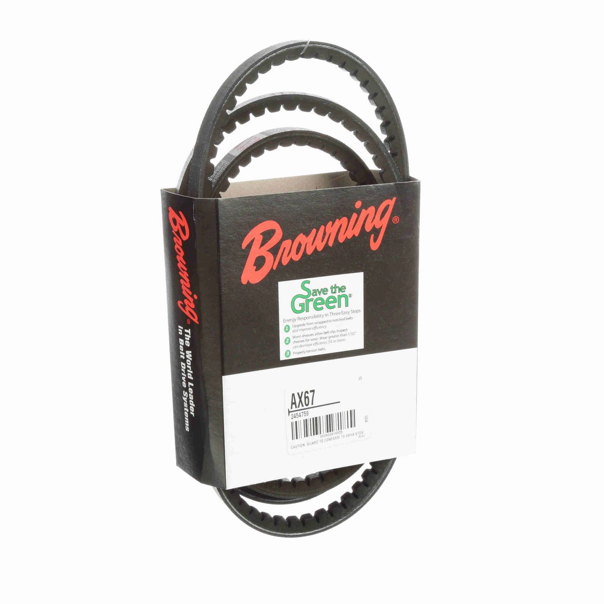 Browning EPDM Notched Belt 98% Efficient - AX67