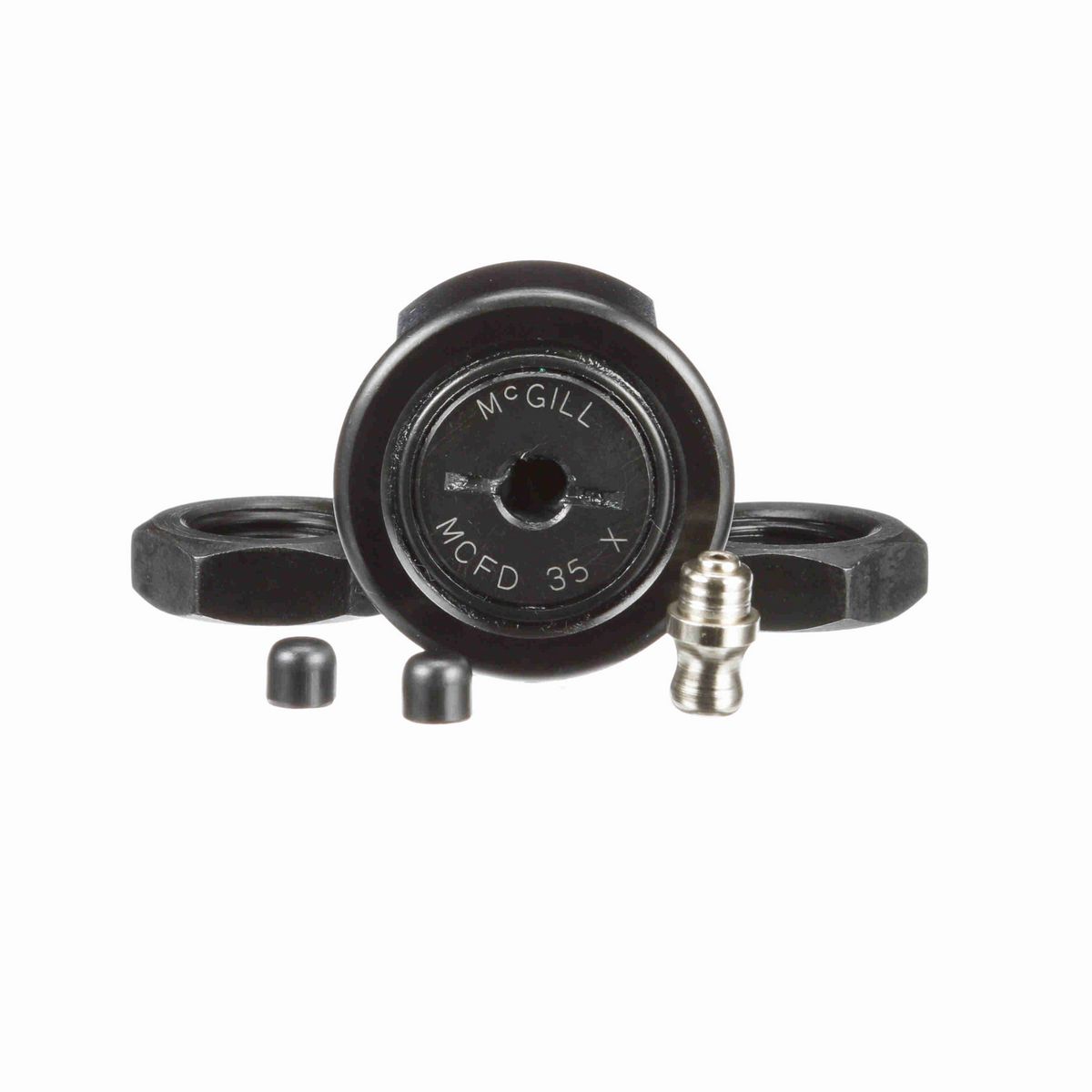 Опорный ролик с цапфой McGill CAMROL MCFD 35 X, цилиндрический, повышенной грузоподъемности, со щитком, со шлицем под отвёртку, метрический