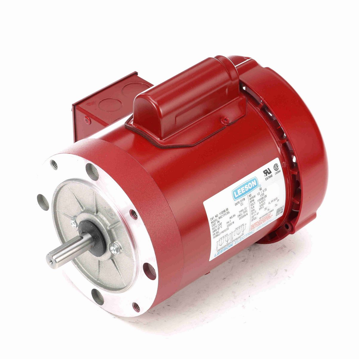 LEESON Agricultural Motor, 0.33 HP, 1 Ph, 60 Hz, 115/230 V, 1800 RPM, 56C Frame, TEFC - 113290.00