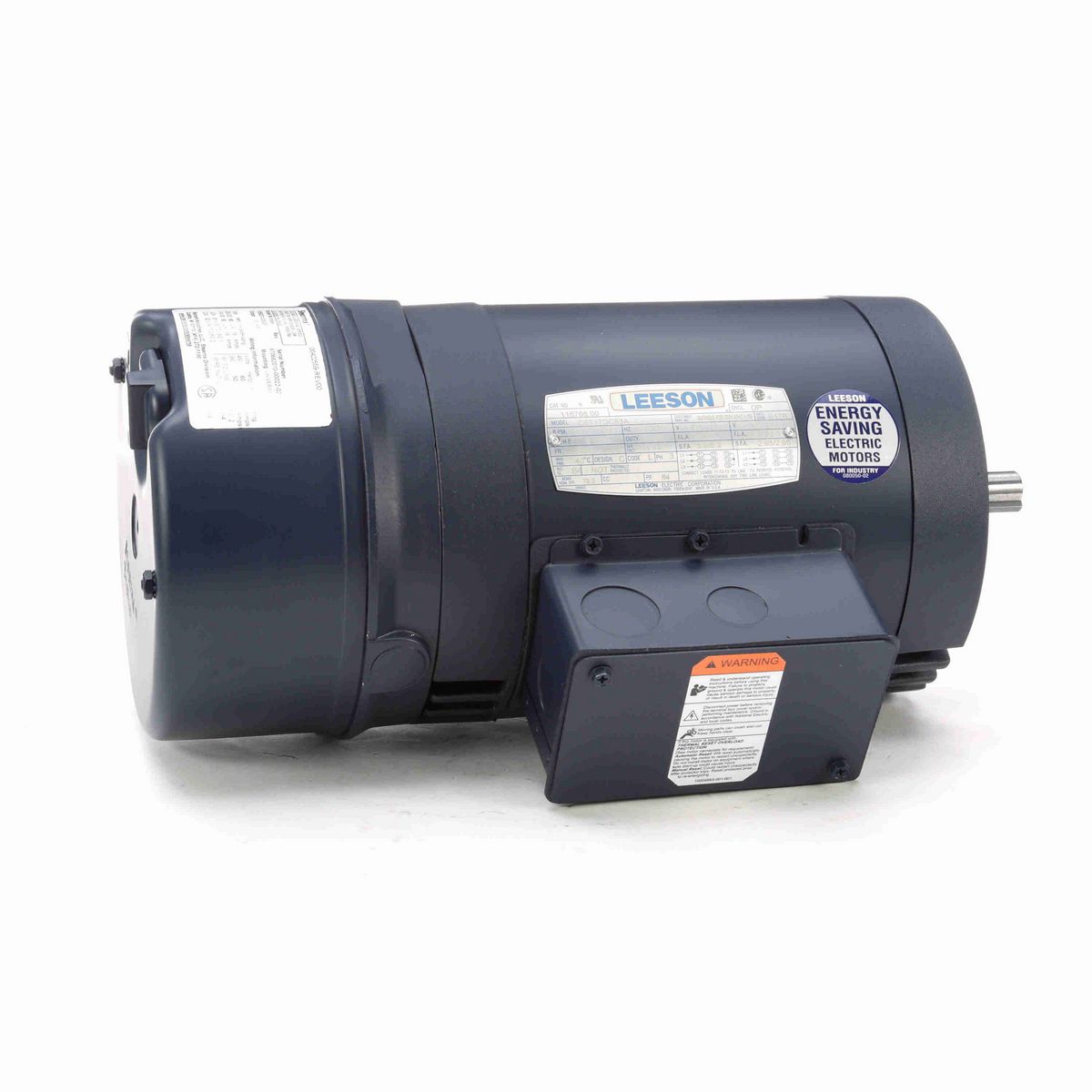 LEESON Brake Motor, 1.50 & 1 HP, 3 Ph, 60 & 50 Hz, 230/460 & 190/380 V, 1800 & 1500 RPM, 56C Frame, DP - 116766.00
