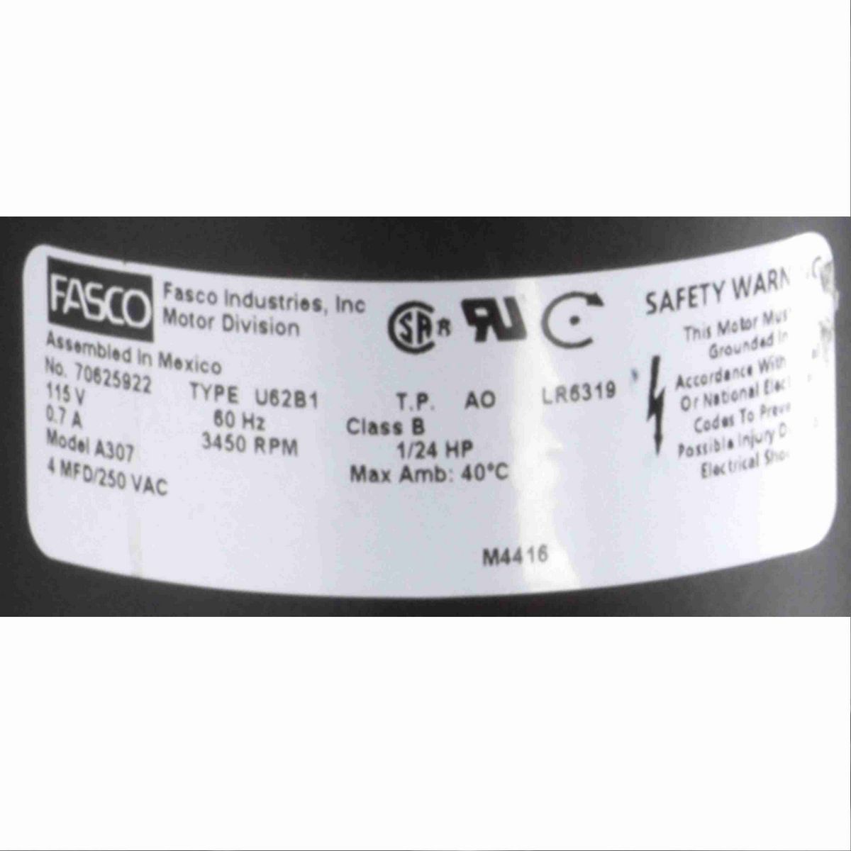 FASCO Round Outlet Permanent Split Capacitor OEM Replacement Draft Inducer Blower, 115 Volts, Flange: Yes - A307