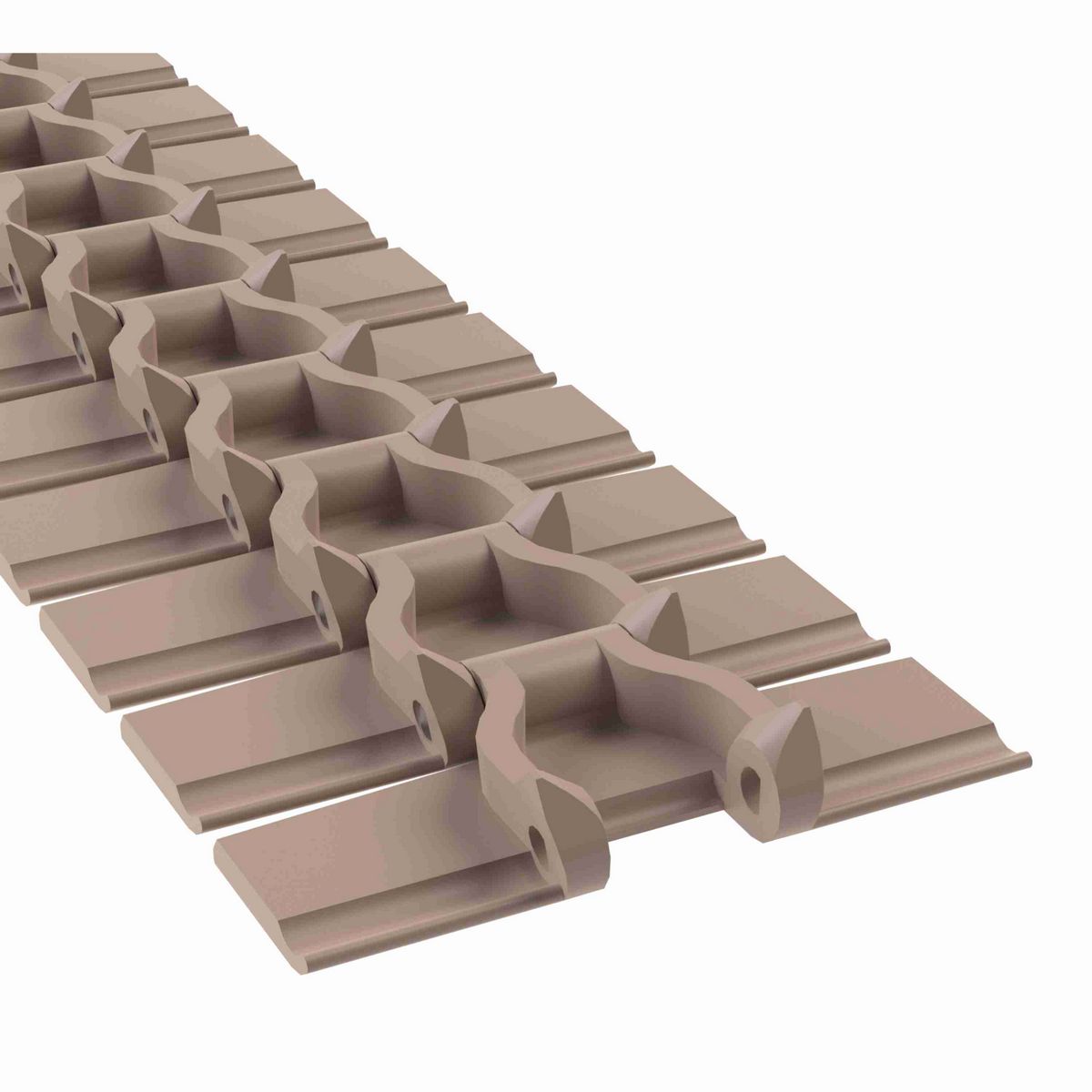 Rexnord 879B Side-flexing Solid Top, Material: Tan Low Friction, Width: 4.5in, Pitch: 1.5in - LF879K4-1/2