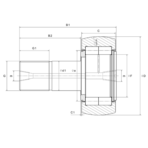 Cam follower with shaft NTN NUKRT35/3AS