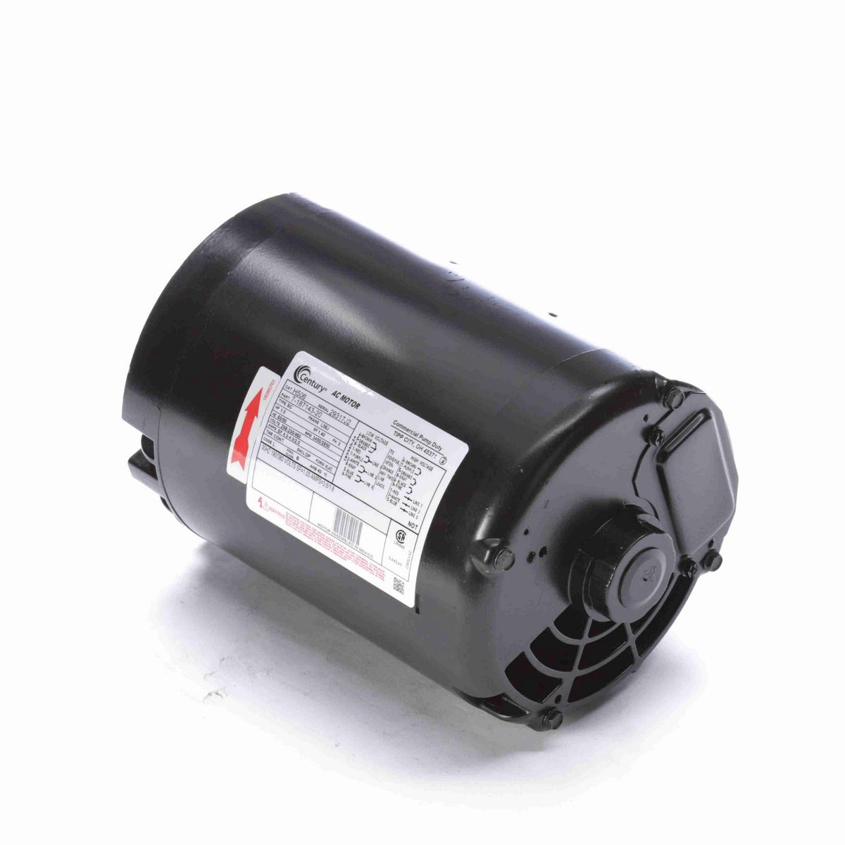 Century General Purpose Pump Motor, 1.0 HP, 3 Ph, 60 Hz, 208-230/460 V, 3600 RPM, L56J Frame, DP - H506