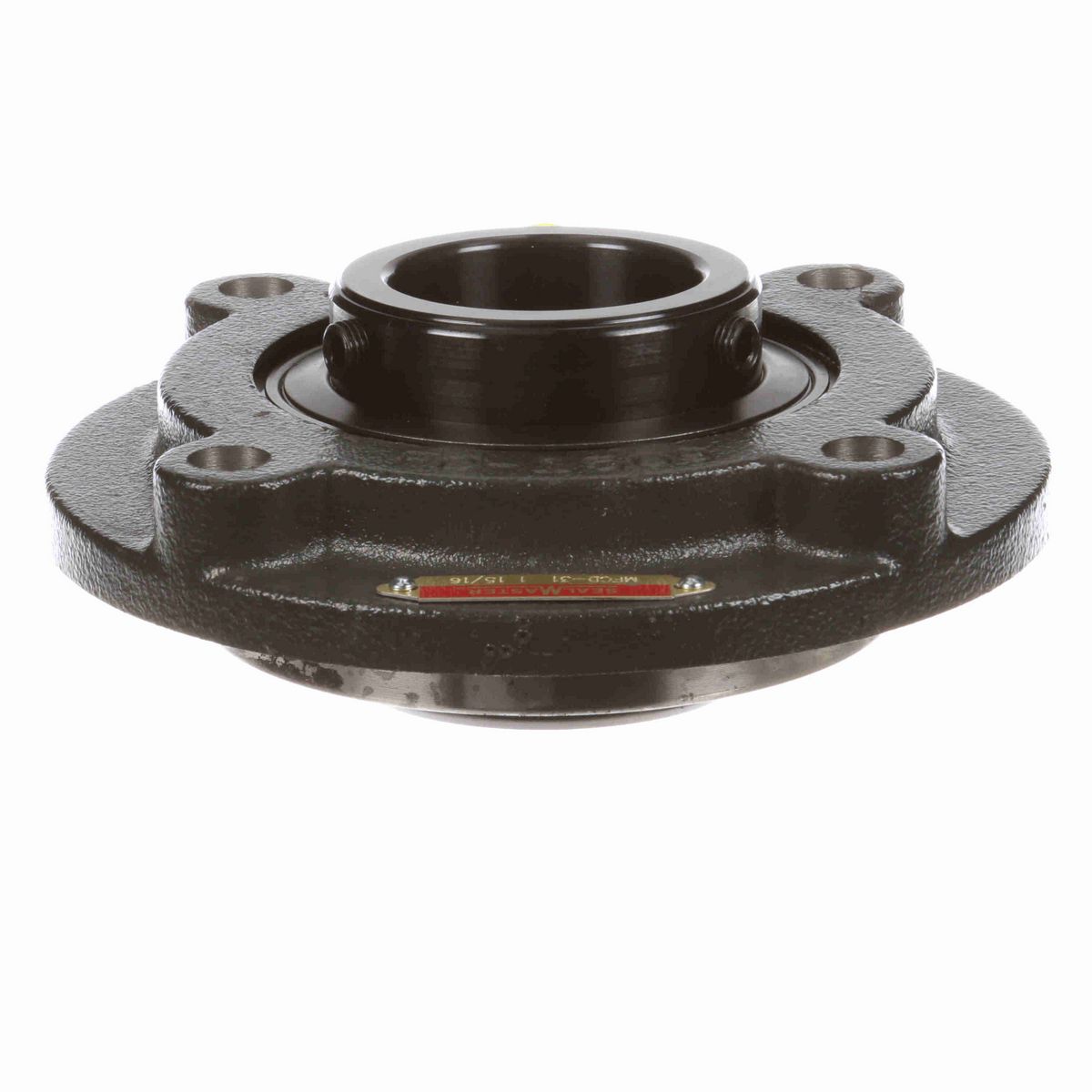 Sealmaster Mounted Cast Iron Flange Cartridge Ball Bearing - 52100 Bearing Steel, Black Oxided - Double Setscrew Lock - MFCD-31