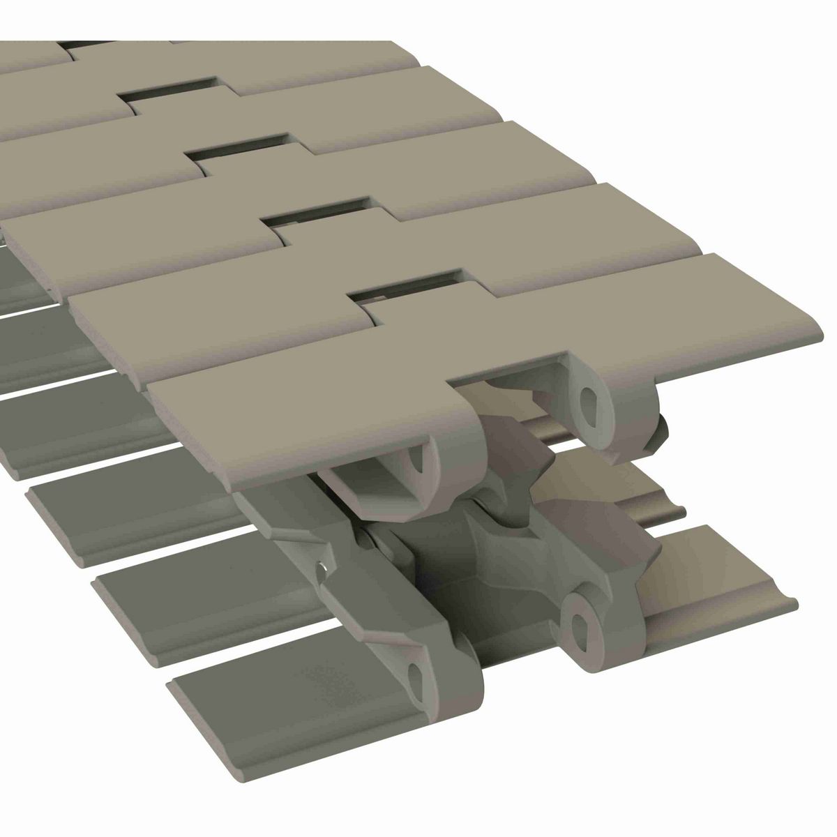 Rexnord 880TAB Side-flexing Solid Top, Material: Flame Retardant (Gray), Width: 4.5in, Pitch: 1.5in - FR880T-K4.50