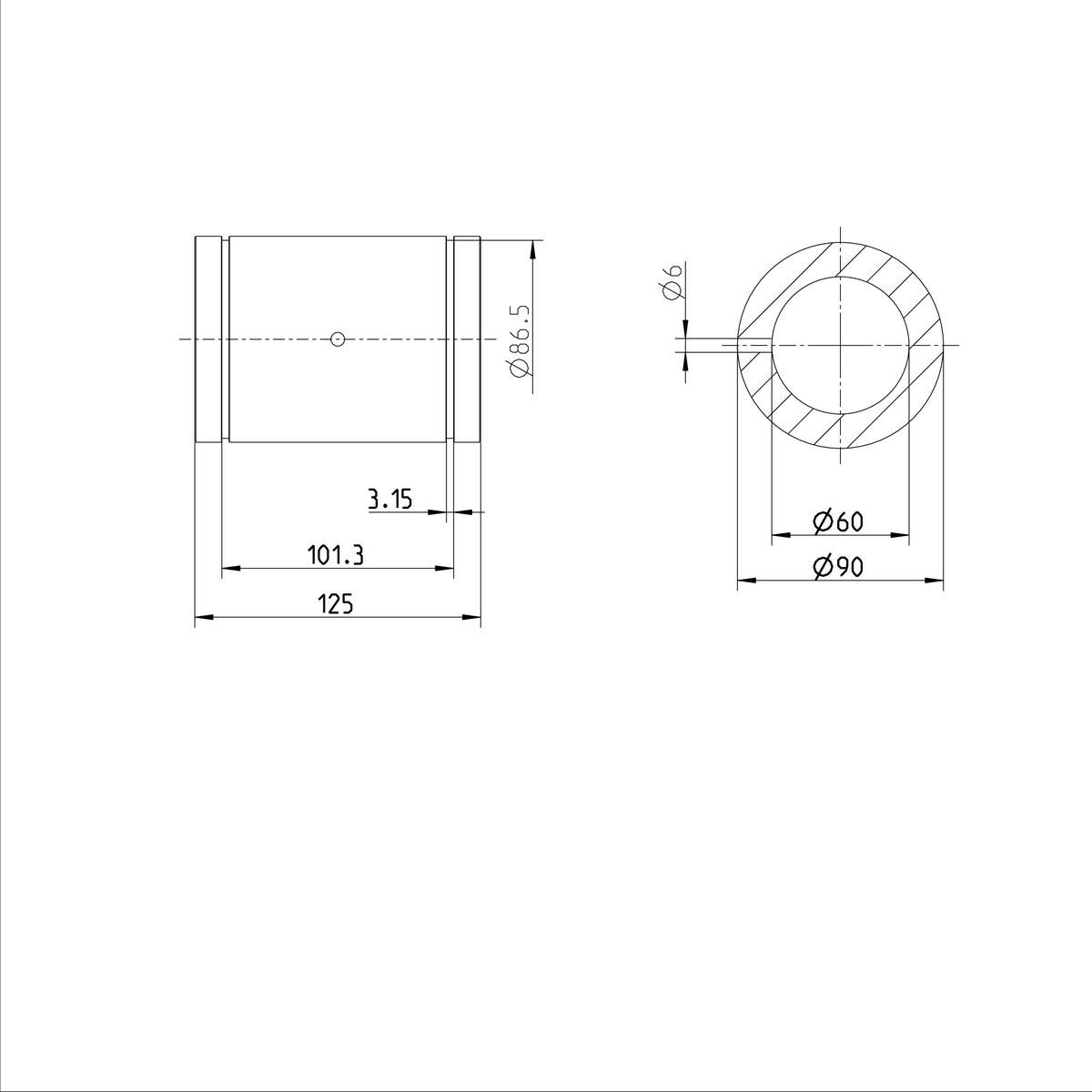 Суперлинейная втулка Bosch Rexroth KBH-60 [R073206000]